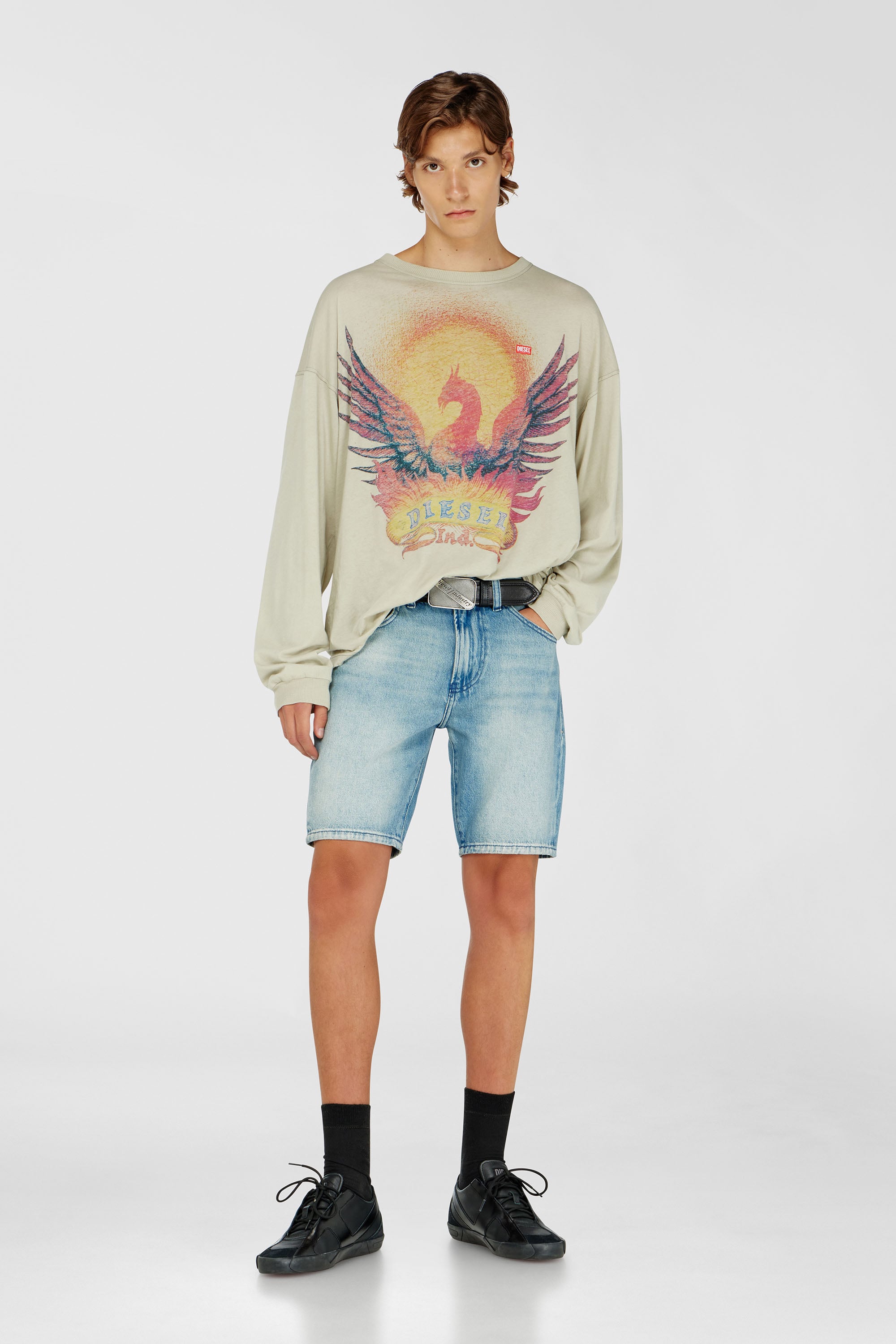 Diesel - D-FIN, Short en jean slim en coton bio Homme in Bleu - 1