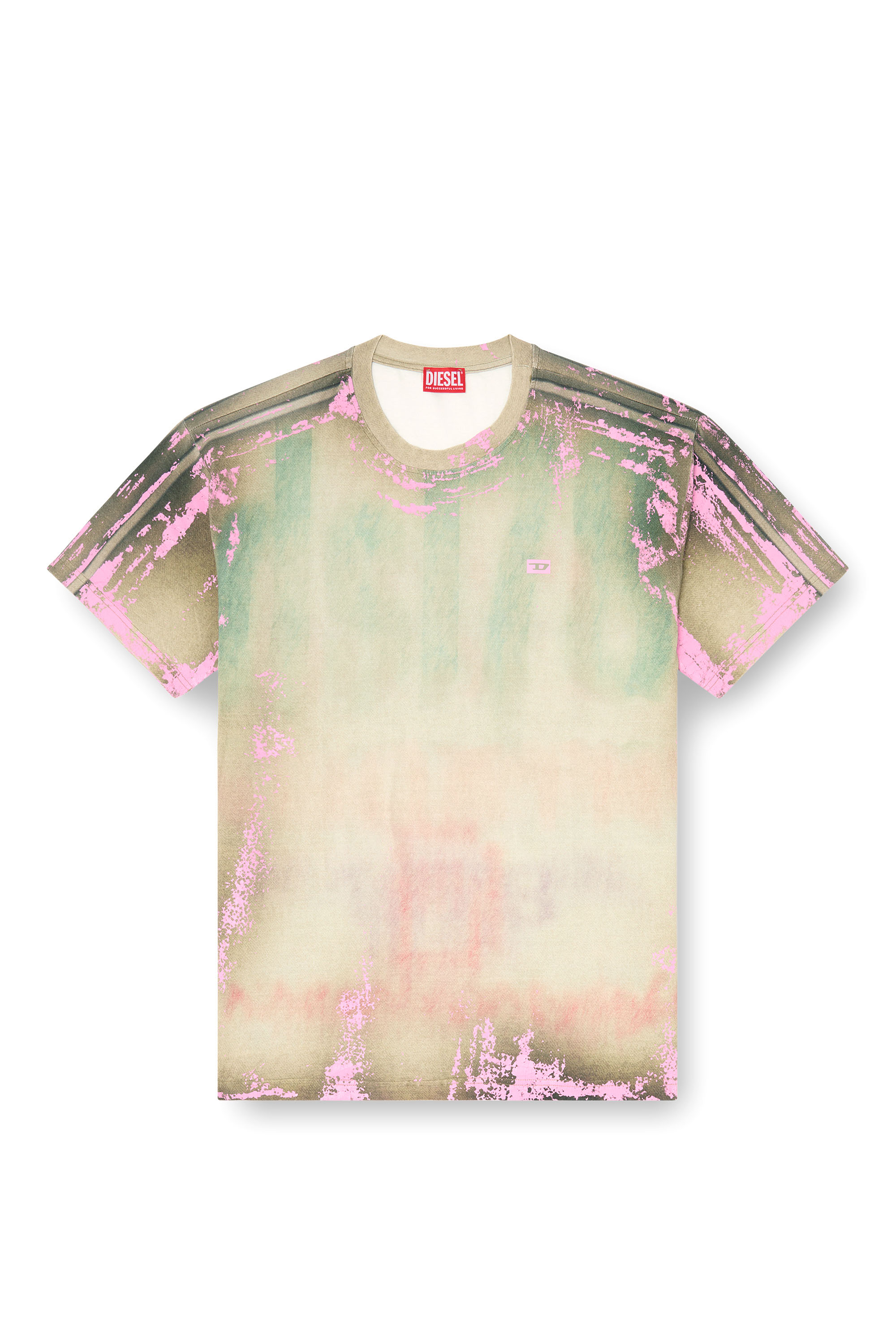 Diesel - T-FILMY-SHO, T-shirt en jersey effet cuir craquel&eacute; Homme in Polychrome - 2