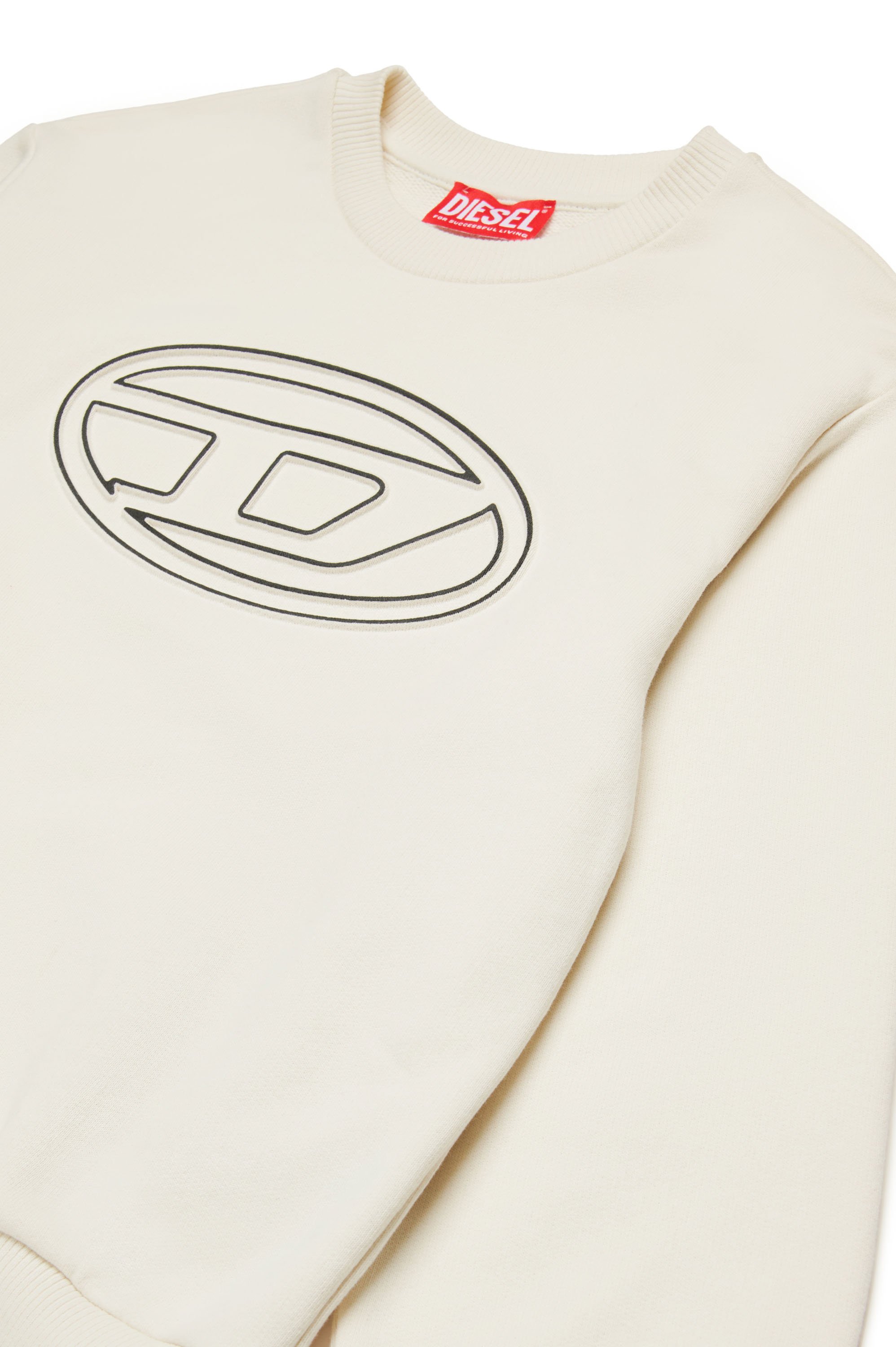 Diesel - SMARTBIGOVAL OVER, Homme Sweat-shirt avec logo Oval D embossé in Blanc - Image 3
