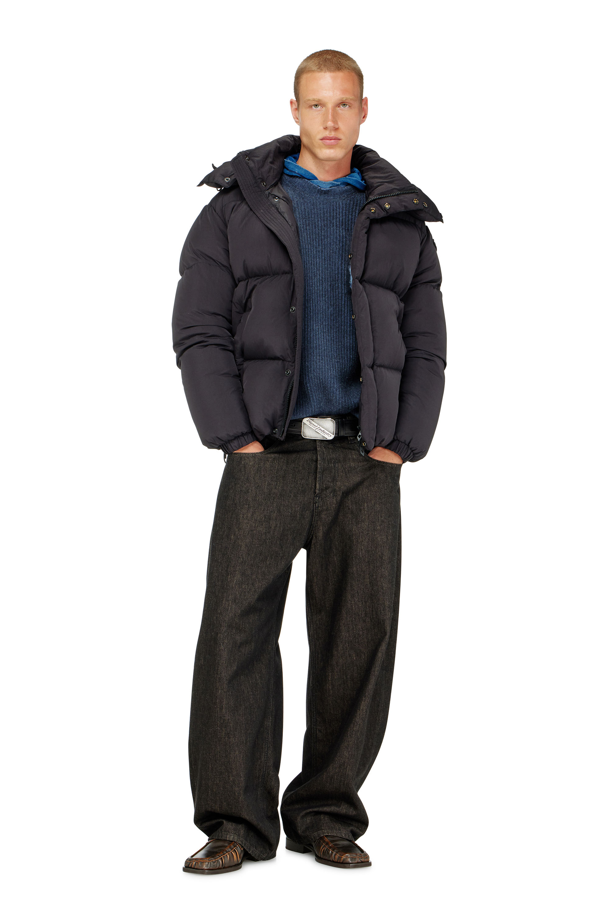 Diesel - W-ROLFYS-WRD, Veste matelass&eacute;e en Taslan ViralOff&reg; Homme in Gris - 2