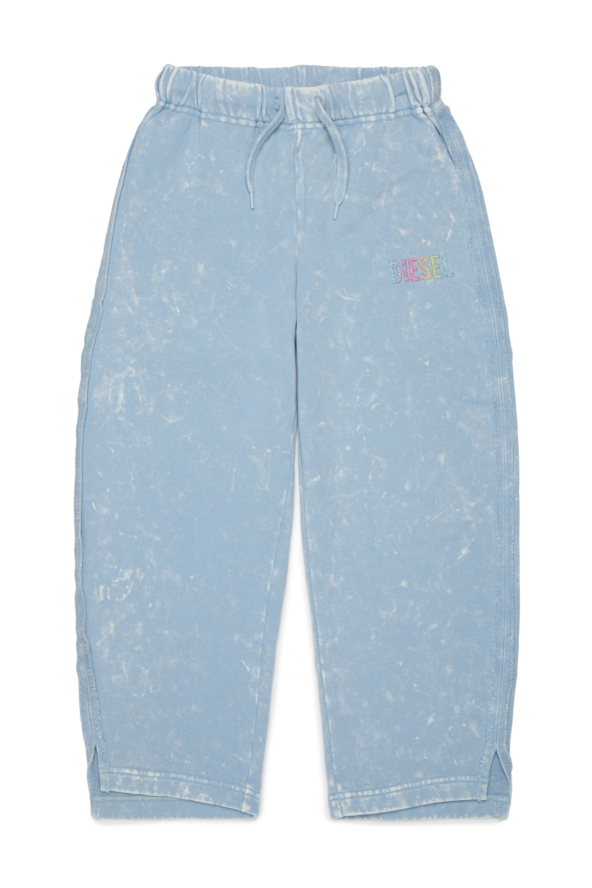 Diesel - PLOXY, Woman's Cotton sweatpants with marbled effect in Light Blue - 1