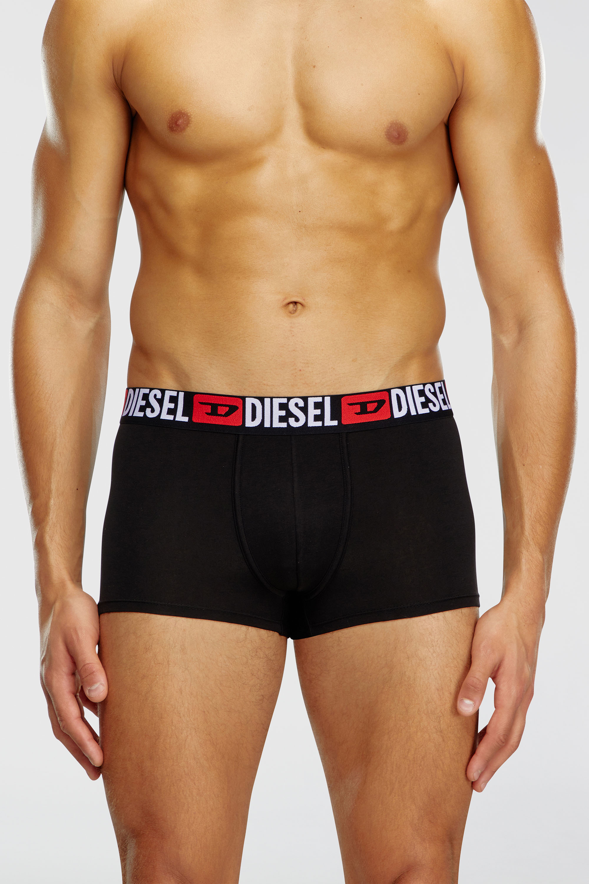 Diesel - UMBX-DAMIENTHREEPACK, Lot de trois boxers avec taille orn&eacute;e du logo sur toute la surface Homme in Noir - 3