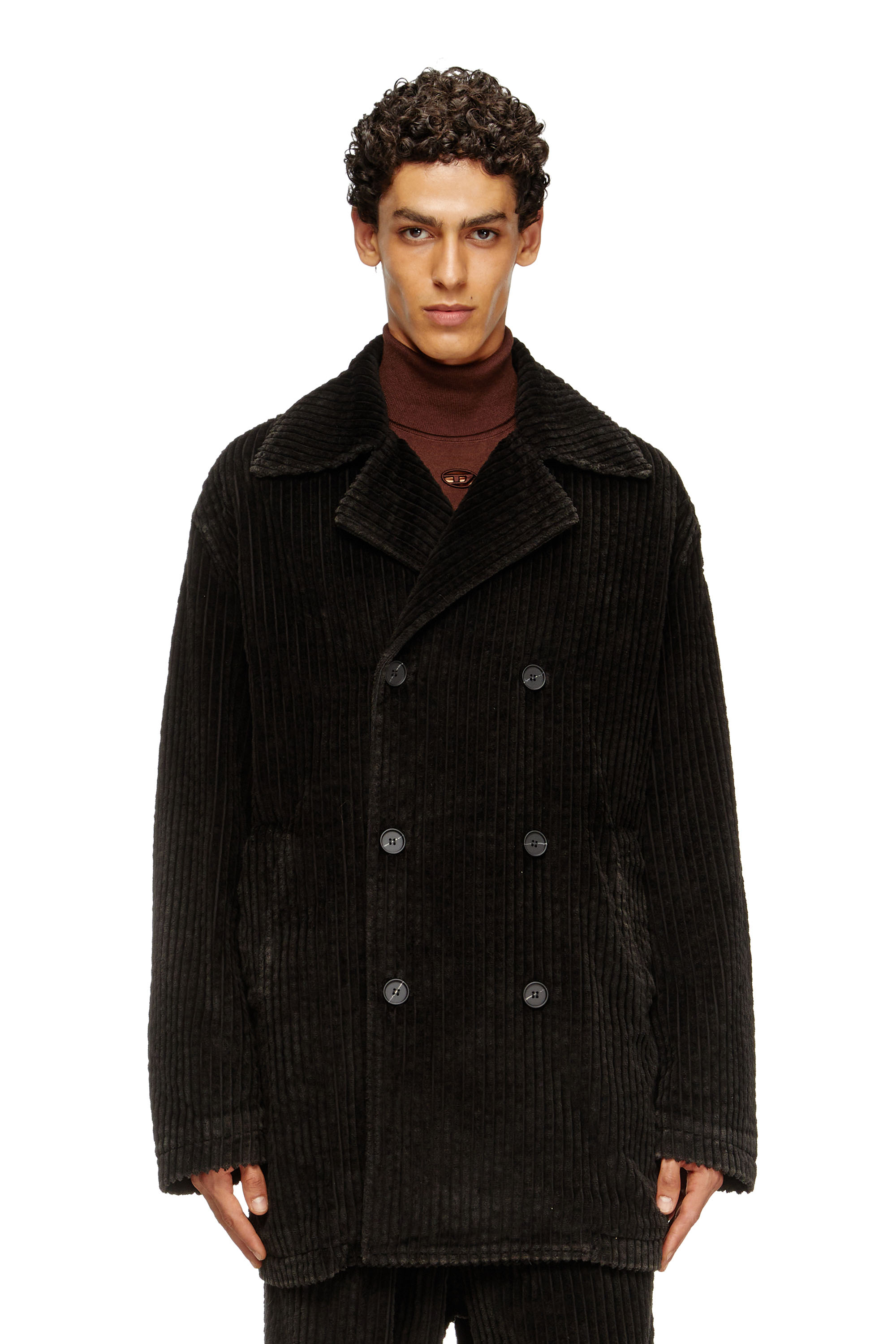 Diesel - W-OTIS, Caban en velours côtelé traité Homme in Marron - 1
