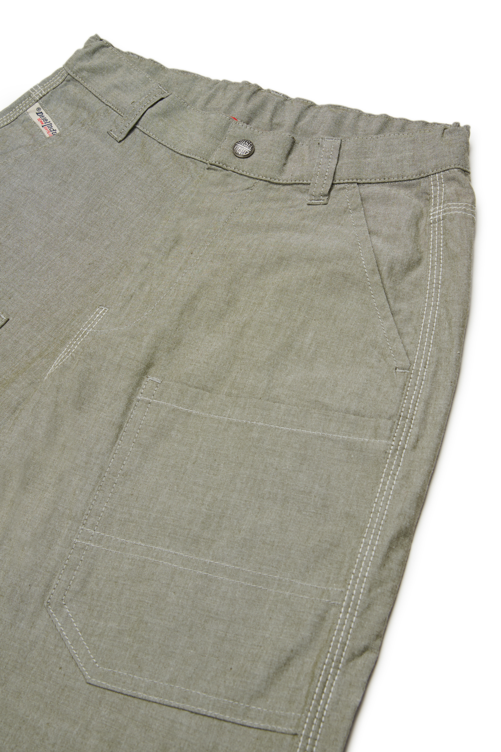 Diesel - PKEN SHORT, Bermudas en coton avec poches plaqu&eacute;es Homme in Vert - 3