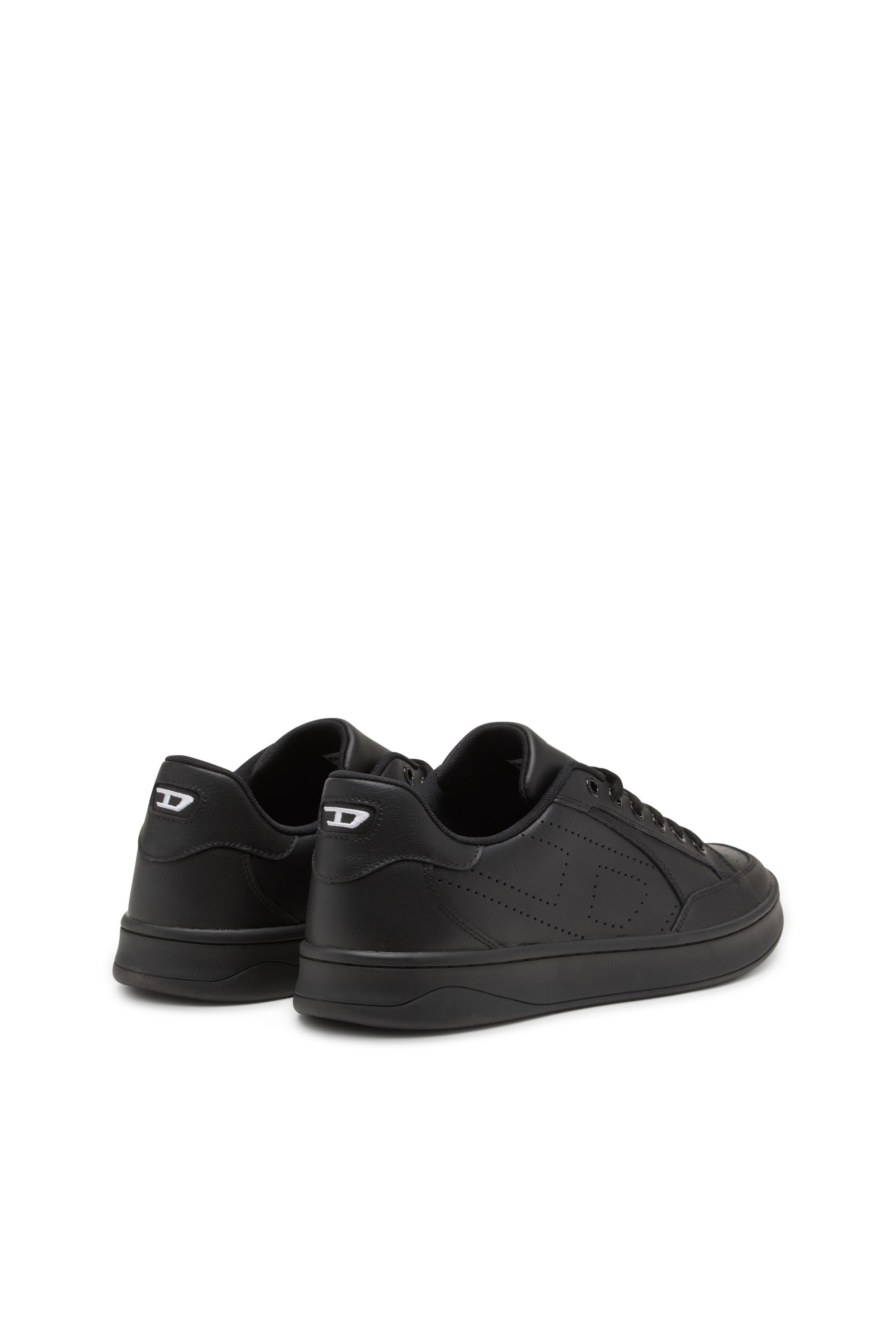 Diesel - S-DAKOTA LOW, S-Dakota-Sneakers en cuir avec logo perforé Homme in Noir - 3