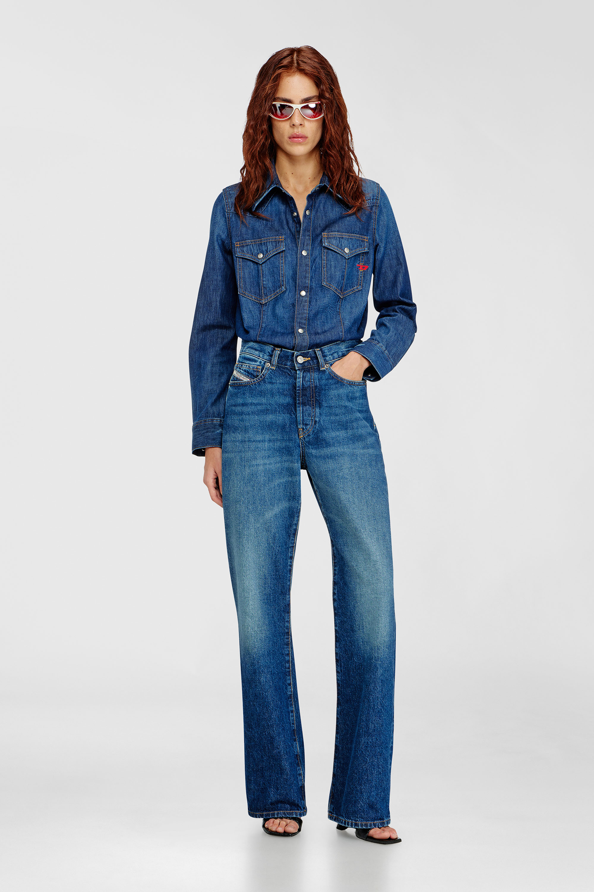 Diesel - DE-WAVES, Chemise western en denim &agrave; lavage propre Femme in Bleu - 2