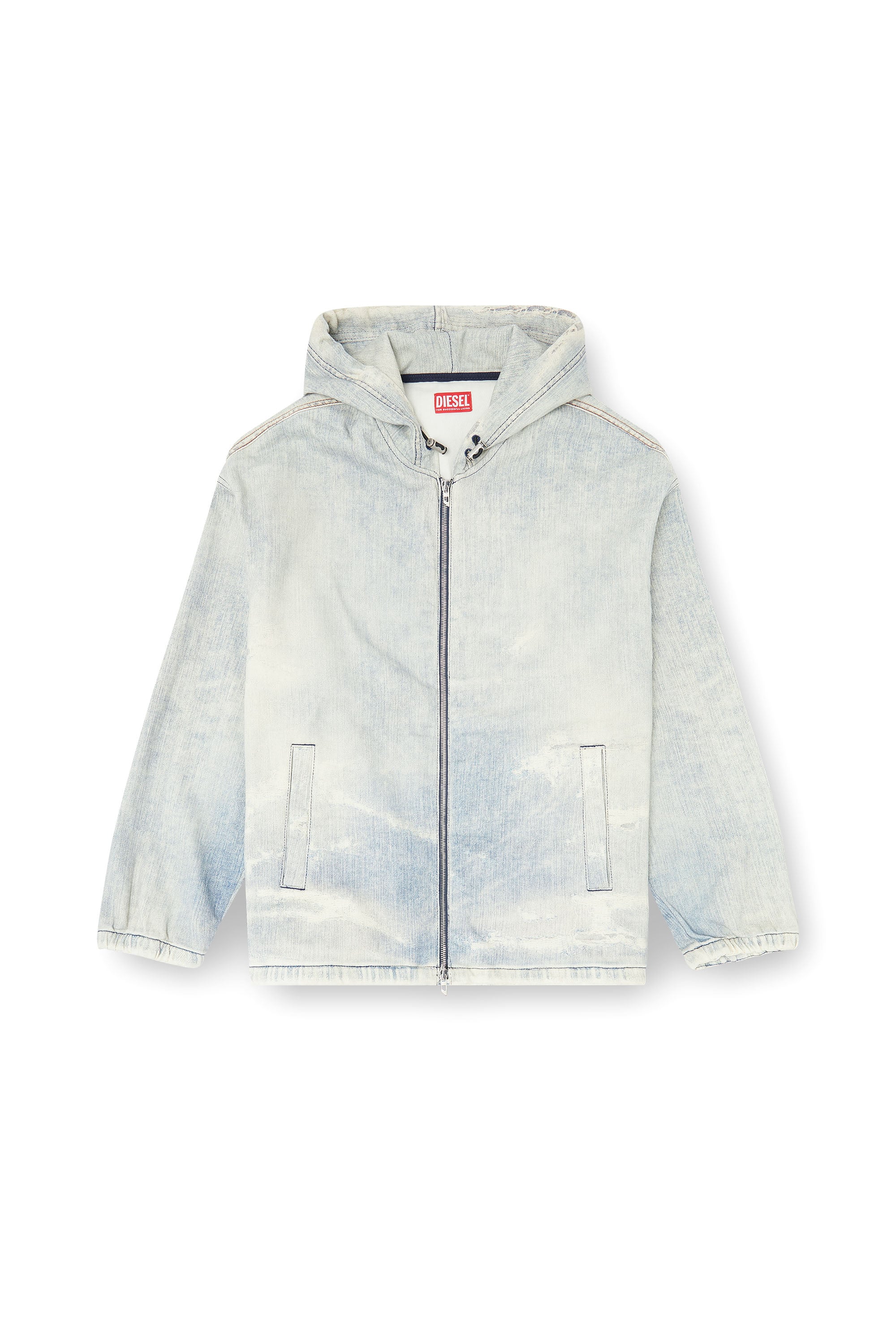 Diesel - D-WYNNY JOGG, Hooded JoggJeans veste effet trompe-l&rsquo;&oelig;il Homme in Bleu - 3