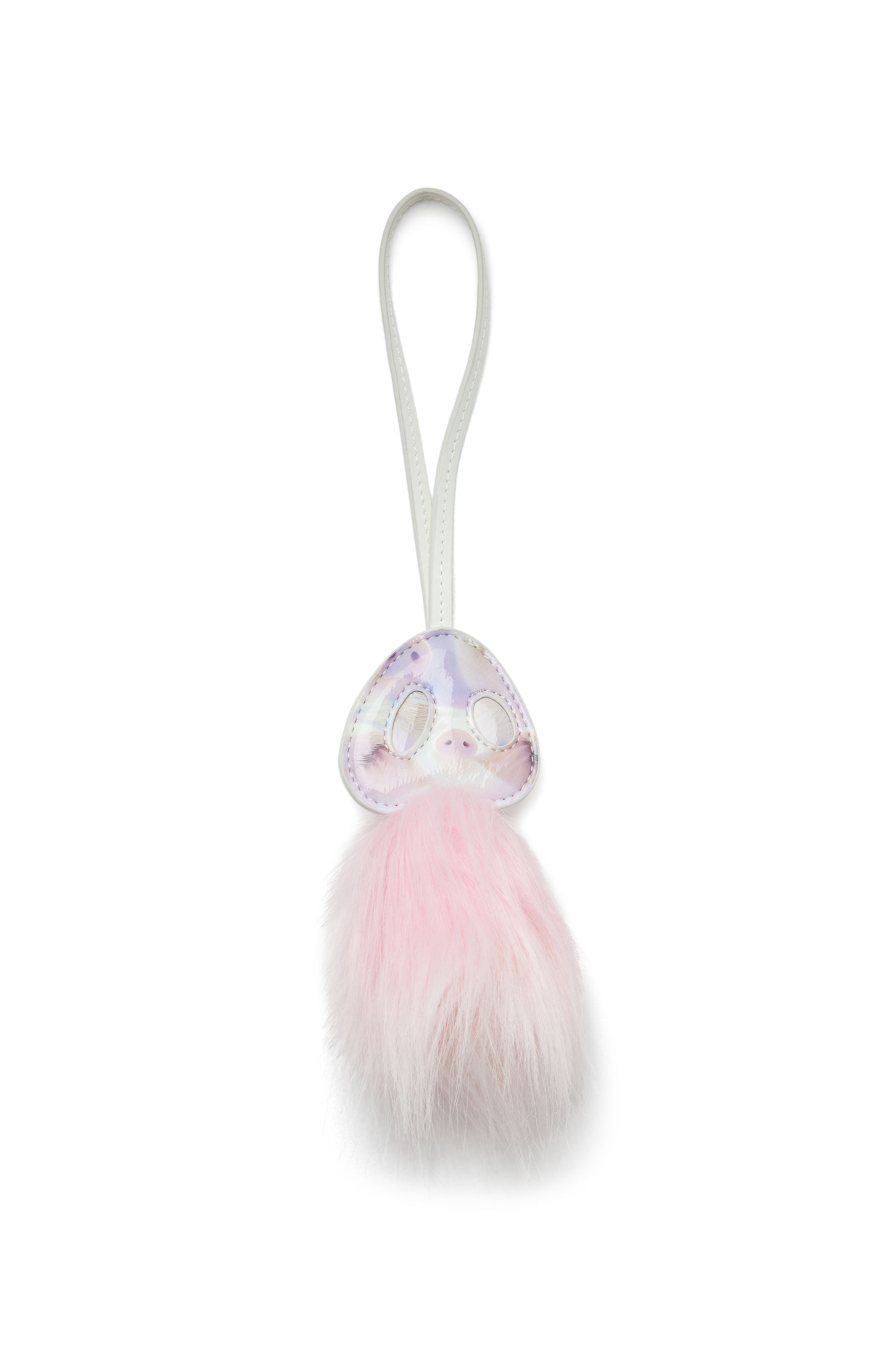 Diesel - FUR CHARMS I, Porte-clés sac museau de cochon avec détail duveteux Femme in Rose - 1