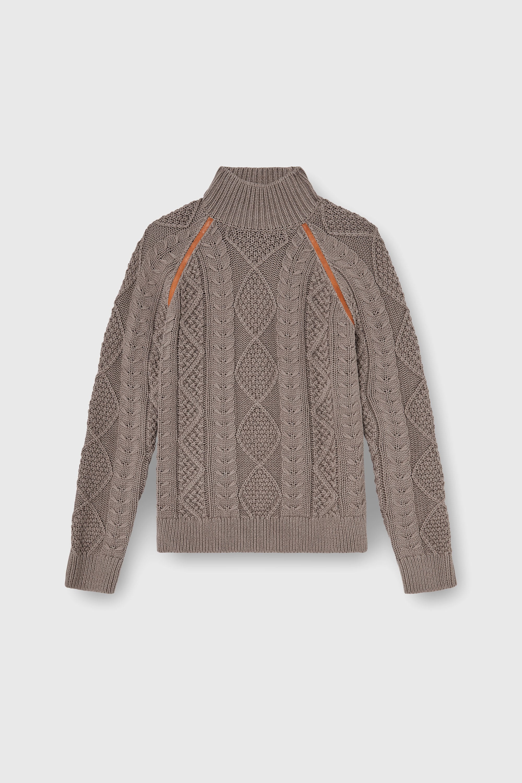 Diesel - K-INOME, Man's Turtleneck jumper in cable knit in Brown - 2