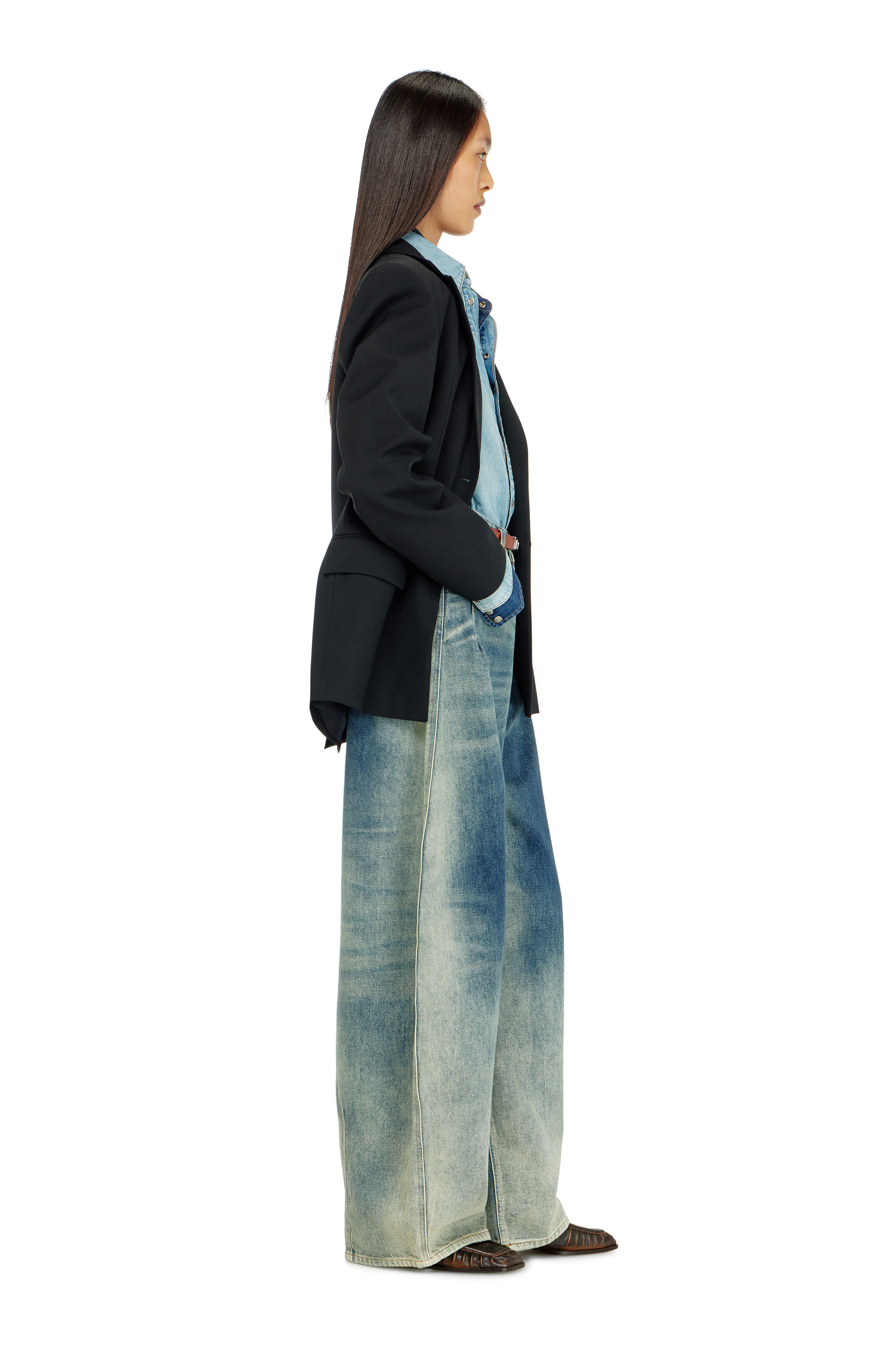 Diesel - Woman's Relaxed Jeans 1987 D-Khelz 007EF, Medium blue - 2