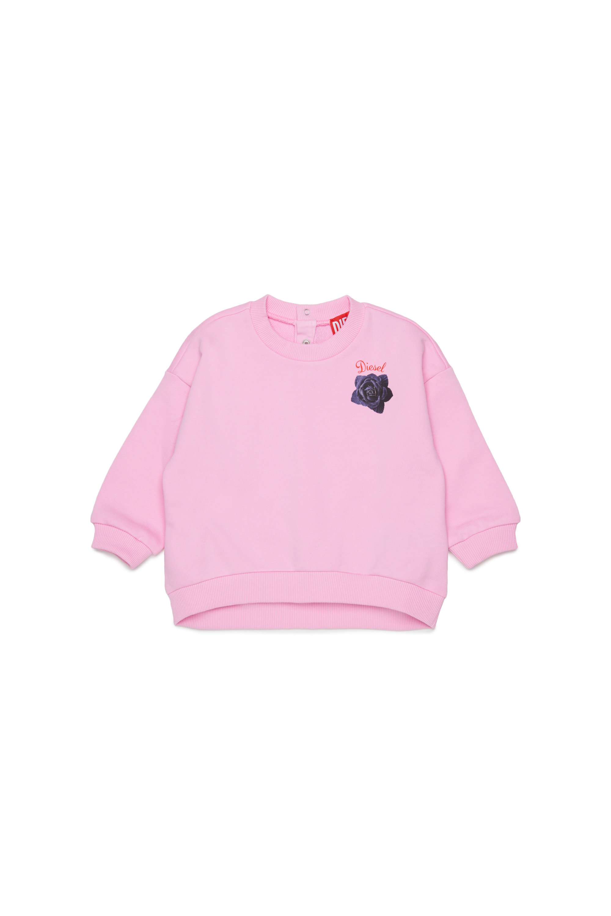 Diesel - SROSEB, Woman's Cotton sweatshirt with rose print in Pink - 1