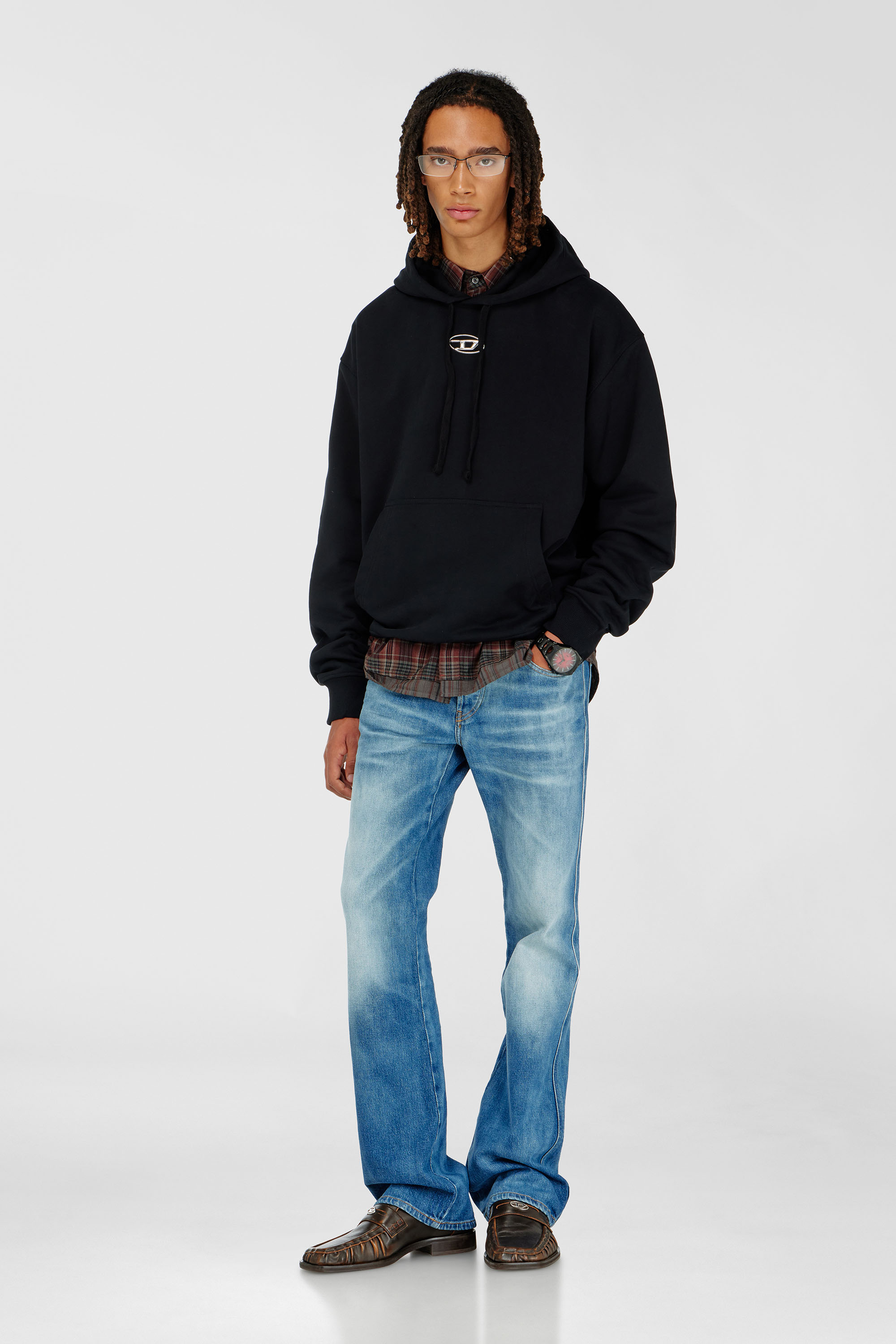 Sweat-shirt &agrave; capuche oversize avec logo m&eacute;tallis&eacute;