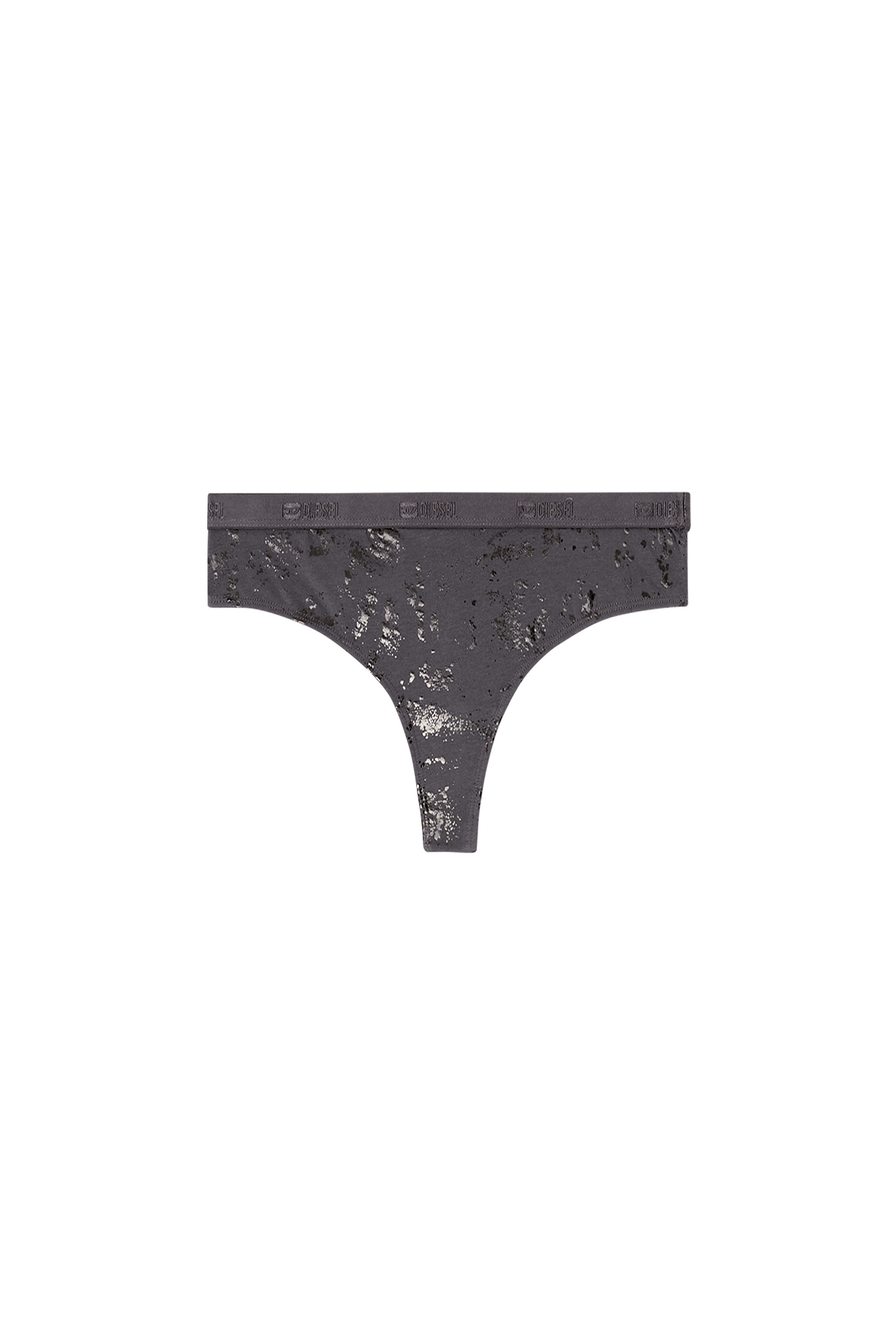 Diesel - STARS-GFT, Woman's Thong in metallic-effect stretch cotton in null - 3