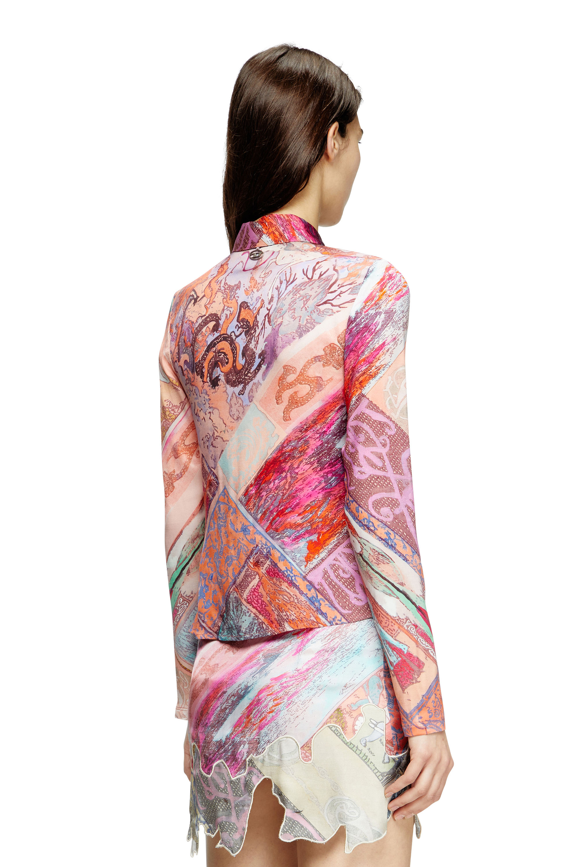 C-AMELIA, Rose Diesel - C-AMELIA, Chemise en viscose stretch avec imprimé héraldique Femme in Rose - 4