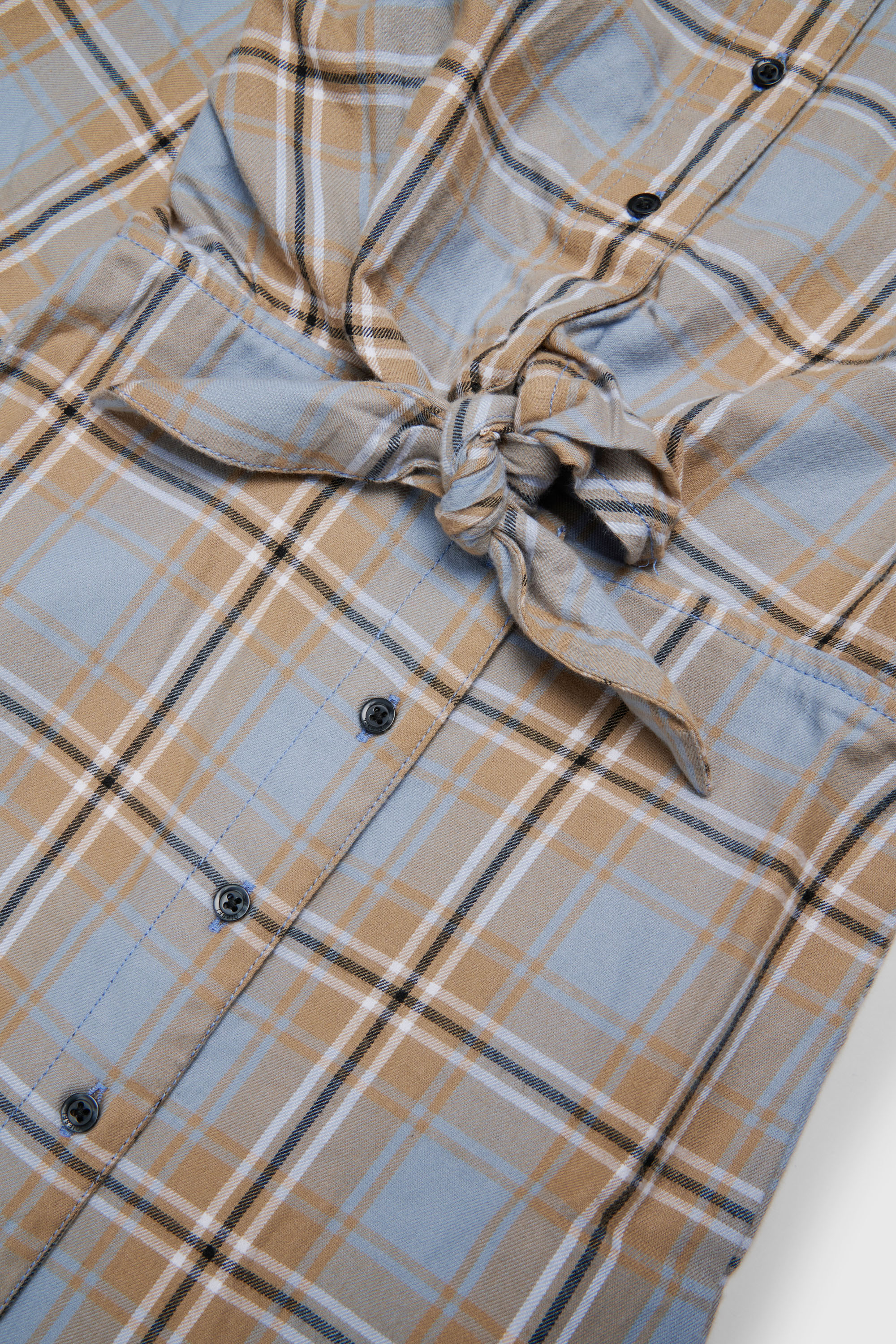 Diesel - DESUSANIS, Robe-chemise en coton &agrave; carreaux avec ceinture nou&eacute;e Femme in Polychrome - 4