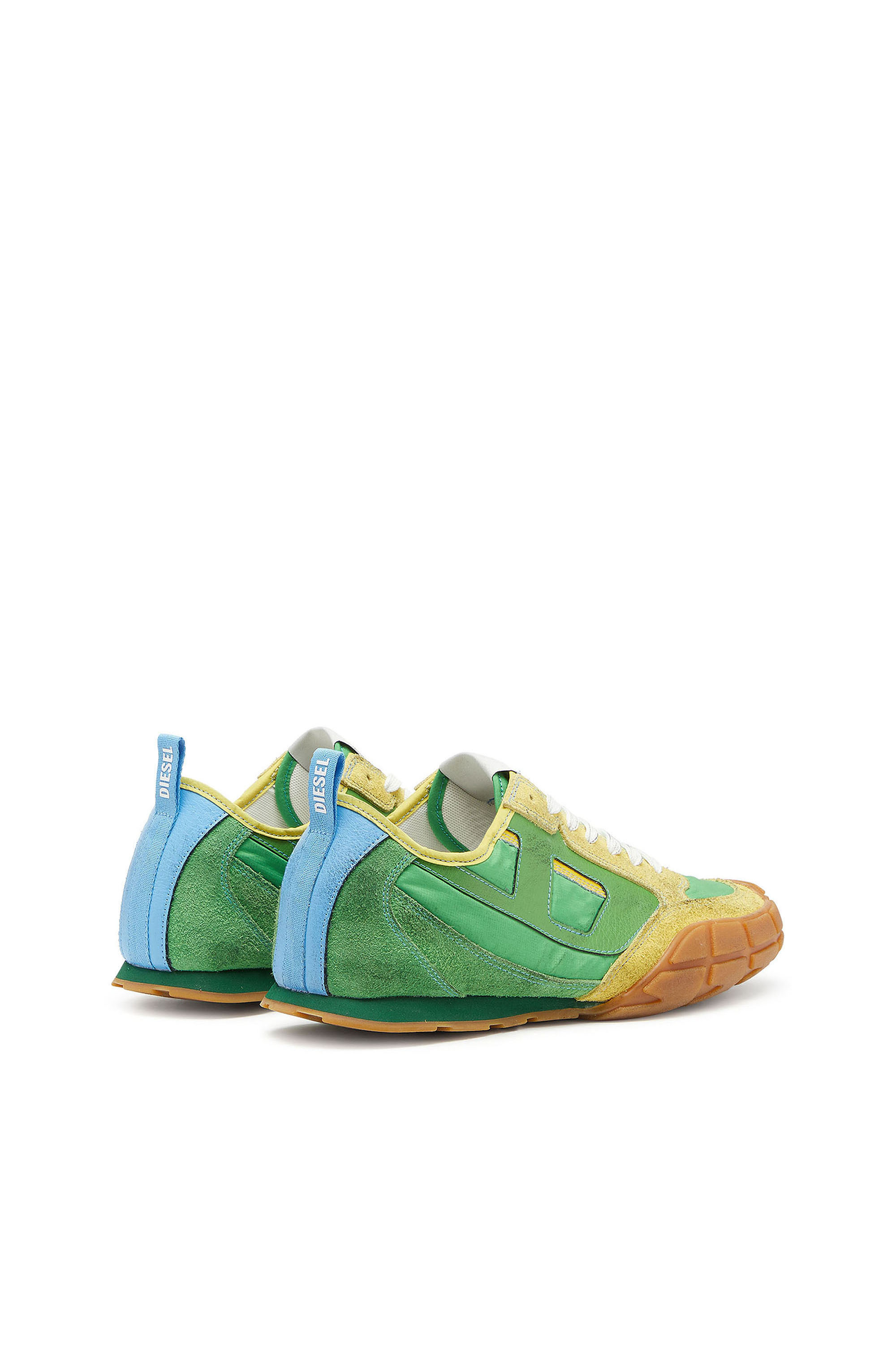 Diesel - S-PAGODHA LOW, Man's S-Pagodha - Sneakers in leather and nylon in Green - 3