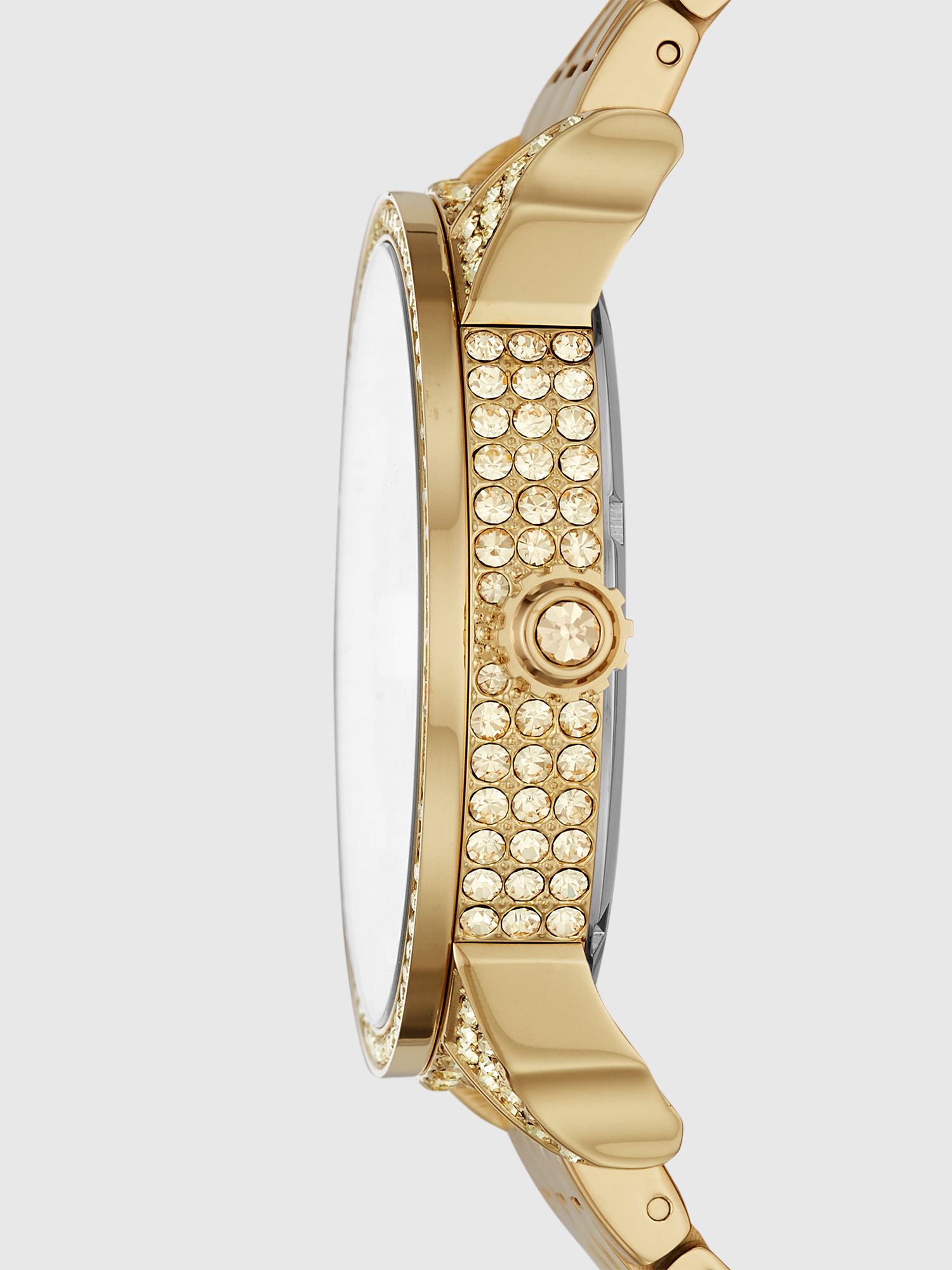 Diesel - DZ5599, Woman's Mini Daddy Three-Hand Gold-Tone Stainless Steel Watch in Gold - 2