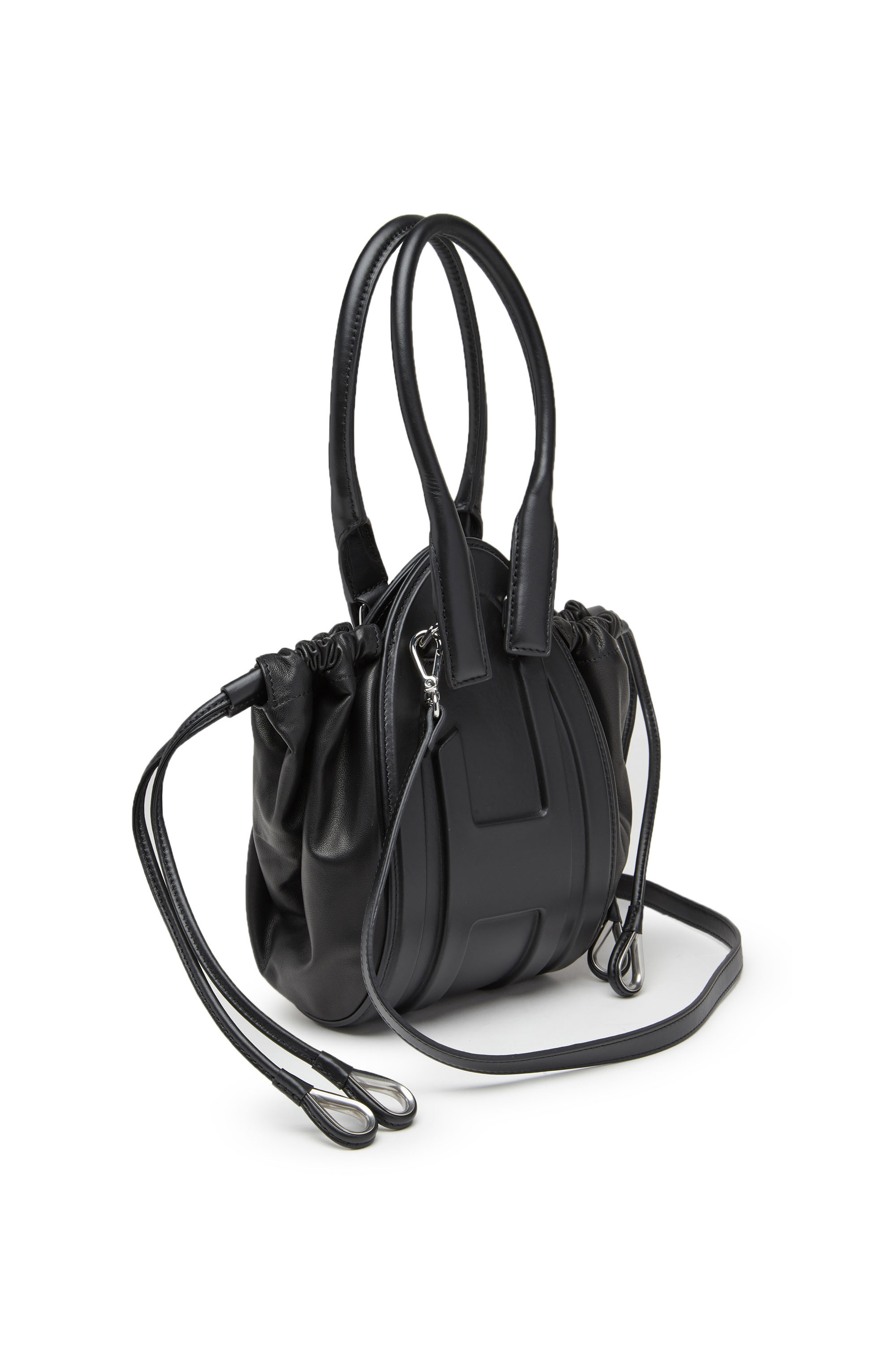 Diesel - 1DR-FOLD XS, 1DR-Fold XS-Sac &agrave; main avec logo oval en cuir nappa Femme in Noir - 5