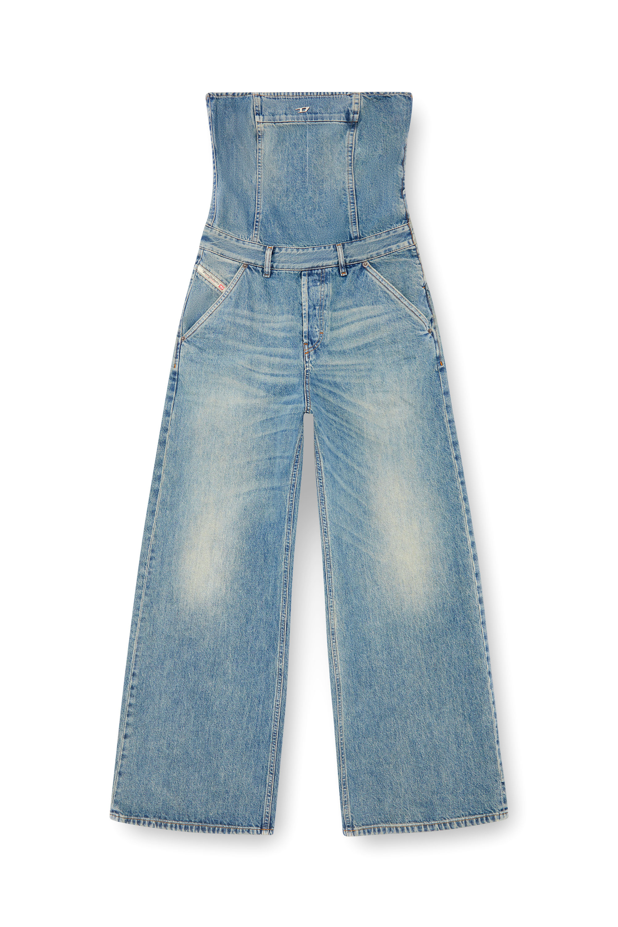 Diesel - DE-BRIDE, Combinaison sans bretelles en denim Femme in Bleu - 2