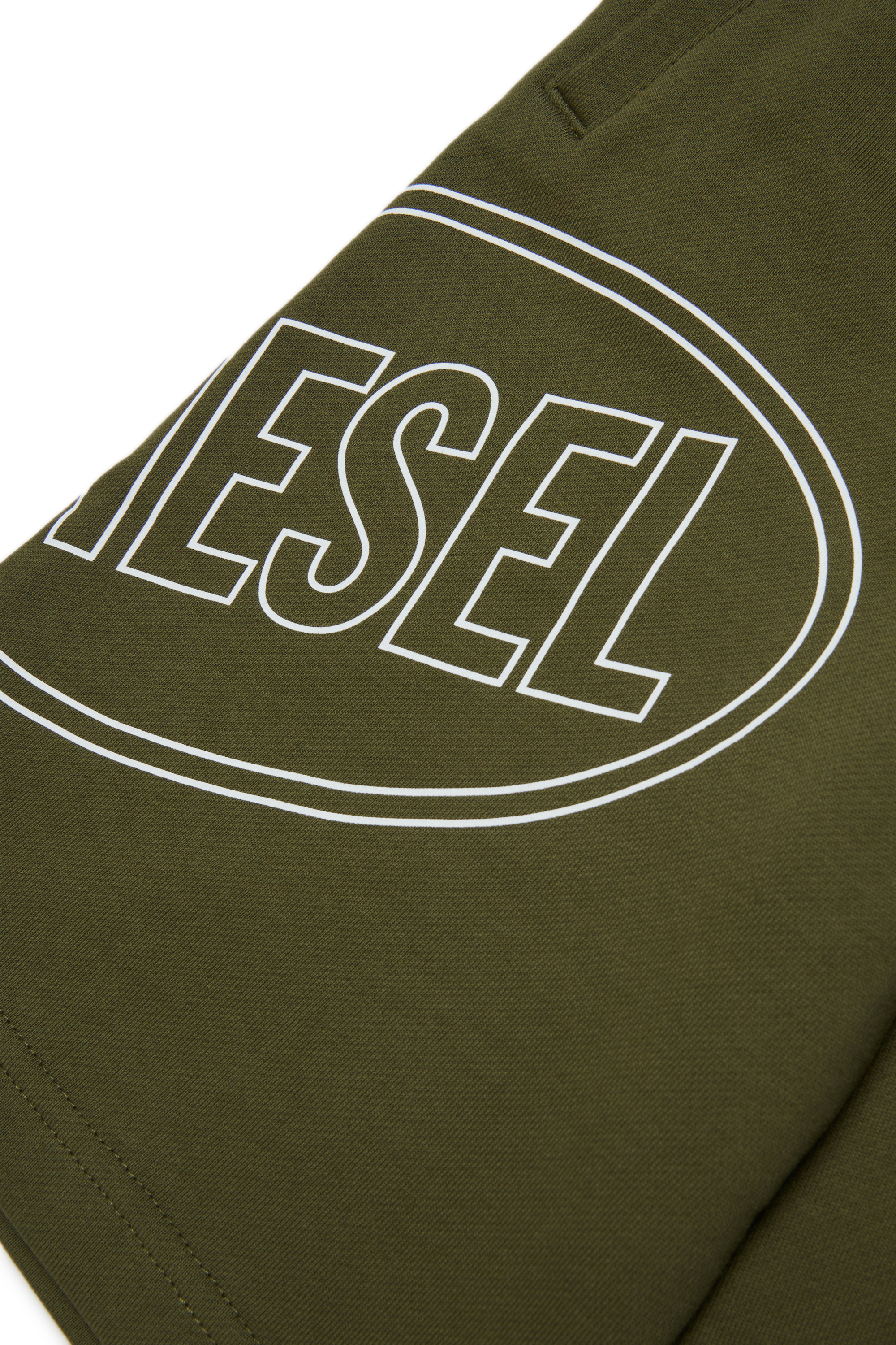 Diesel - PCIRCLE SHORT, Bermudas en coton avec imprim&eacute; maxi Homme in Vert - 4