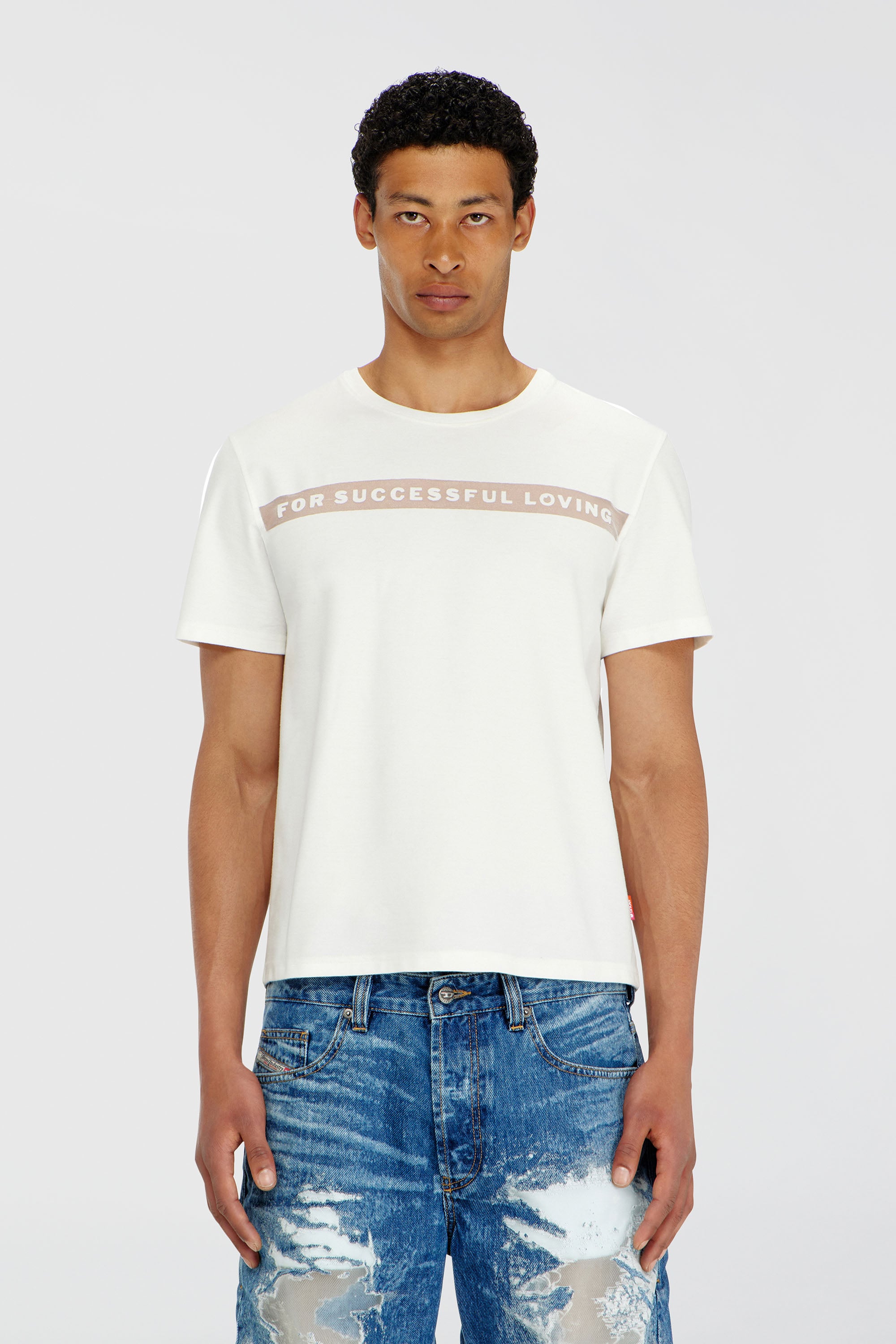 Diesel - PR-T-NOTS-CHI-R, Unisex's T-shirt with For Successful Loving logo in White - 1