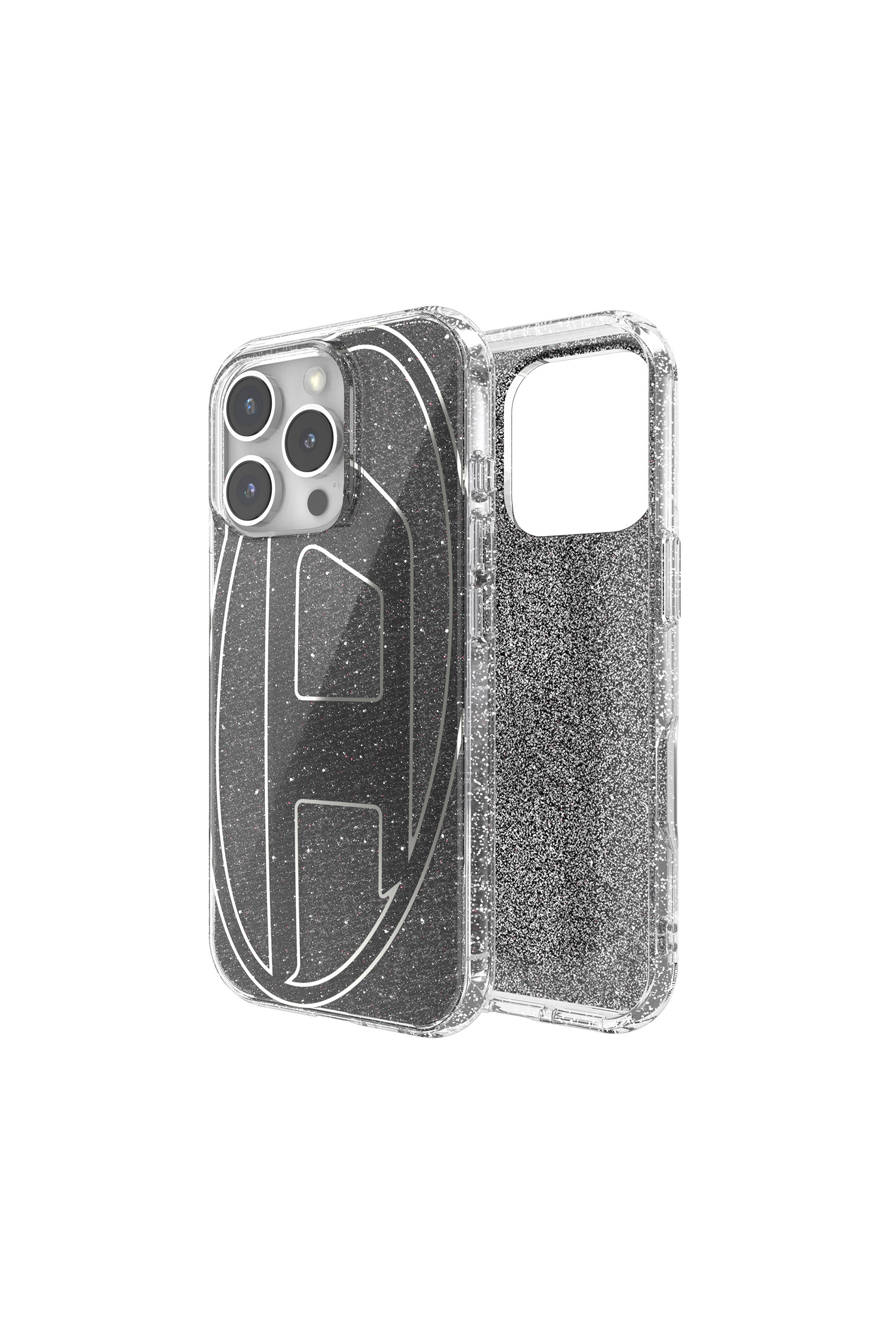 Diesel - 60148 AOP CASE, Coque paillet&eacute;e pour iP 16 Pro Mixte in Noir - 1