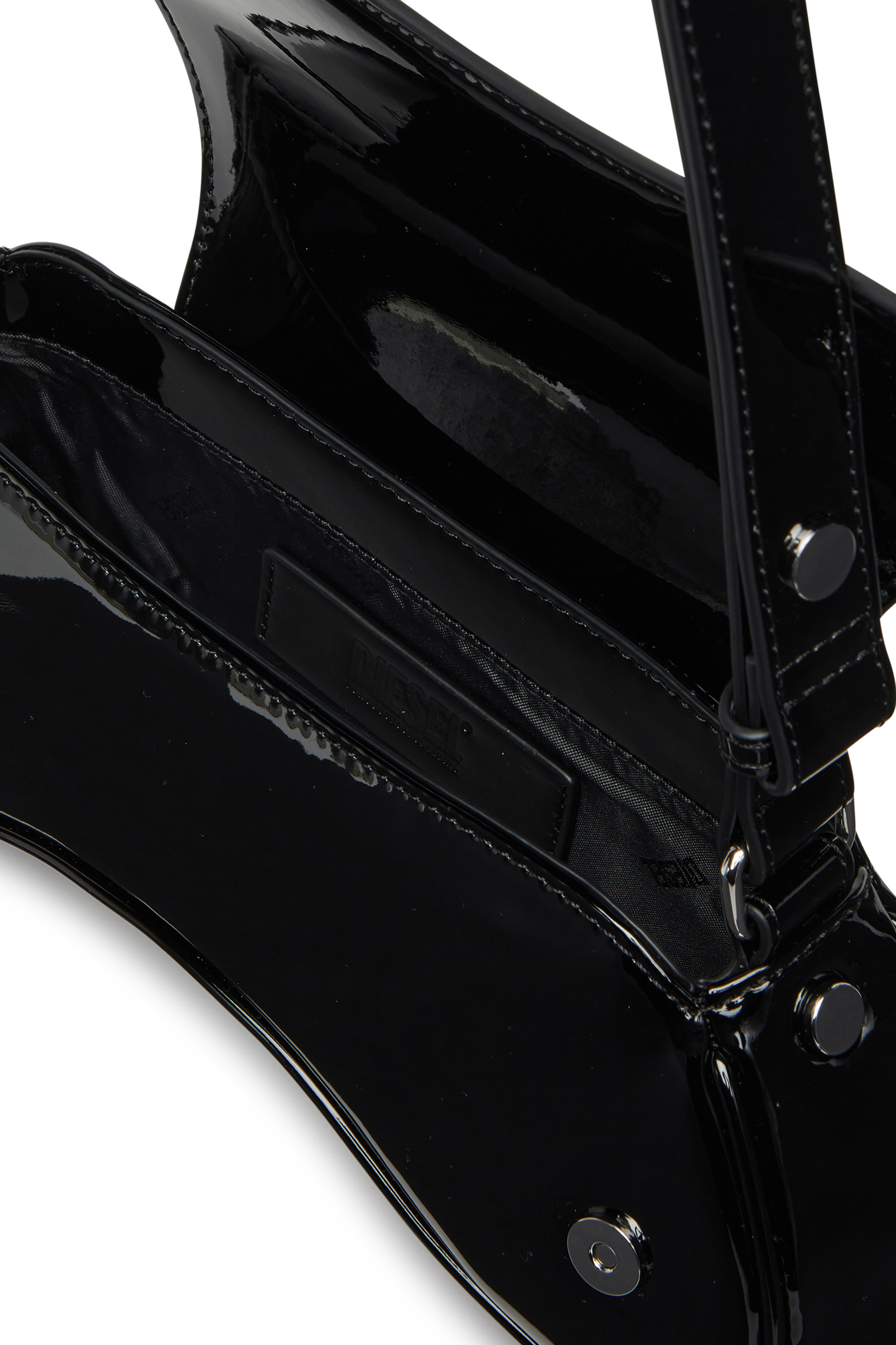 Diesel - PLAY CROSSBODY, Play-Sac à bandoulière en PU brillant Femme in Noir - 4