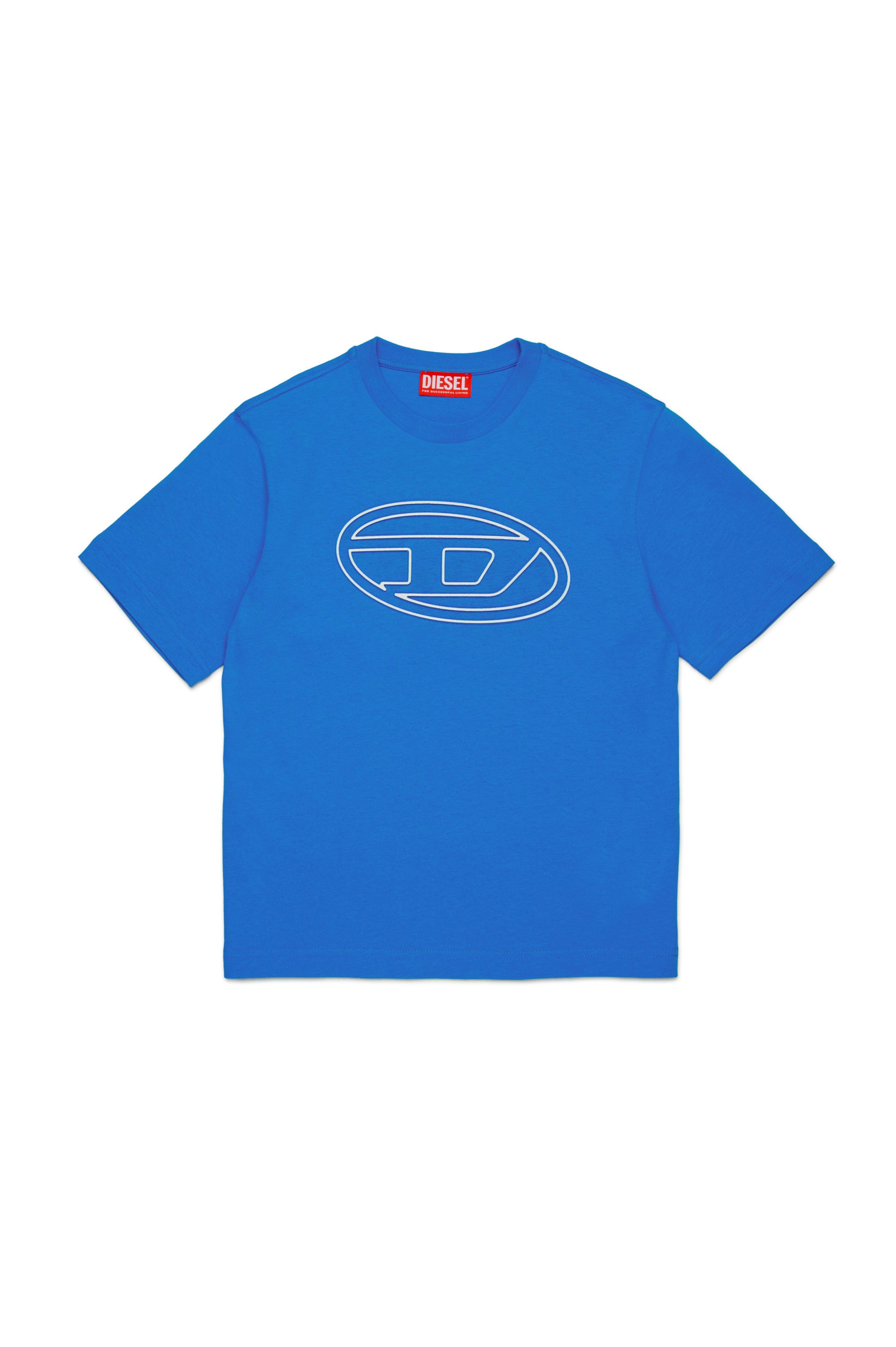 Diesel - TJUSTBIGOVAL OVER, Homme T-shirt avec logo contour Oval D in Bleu - Image 1