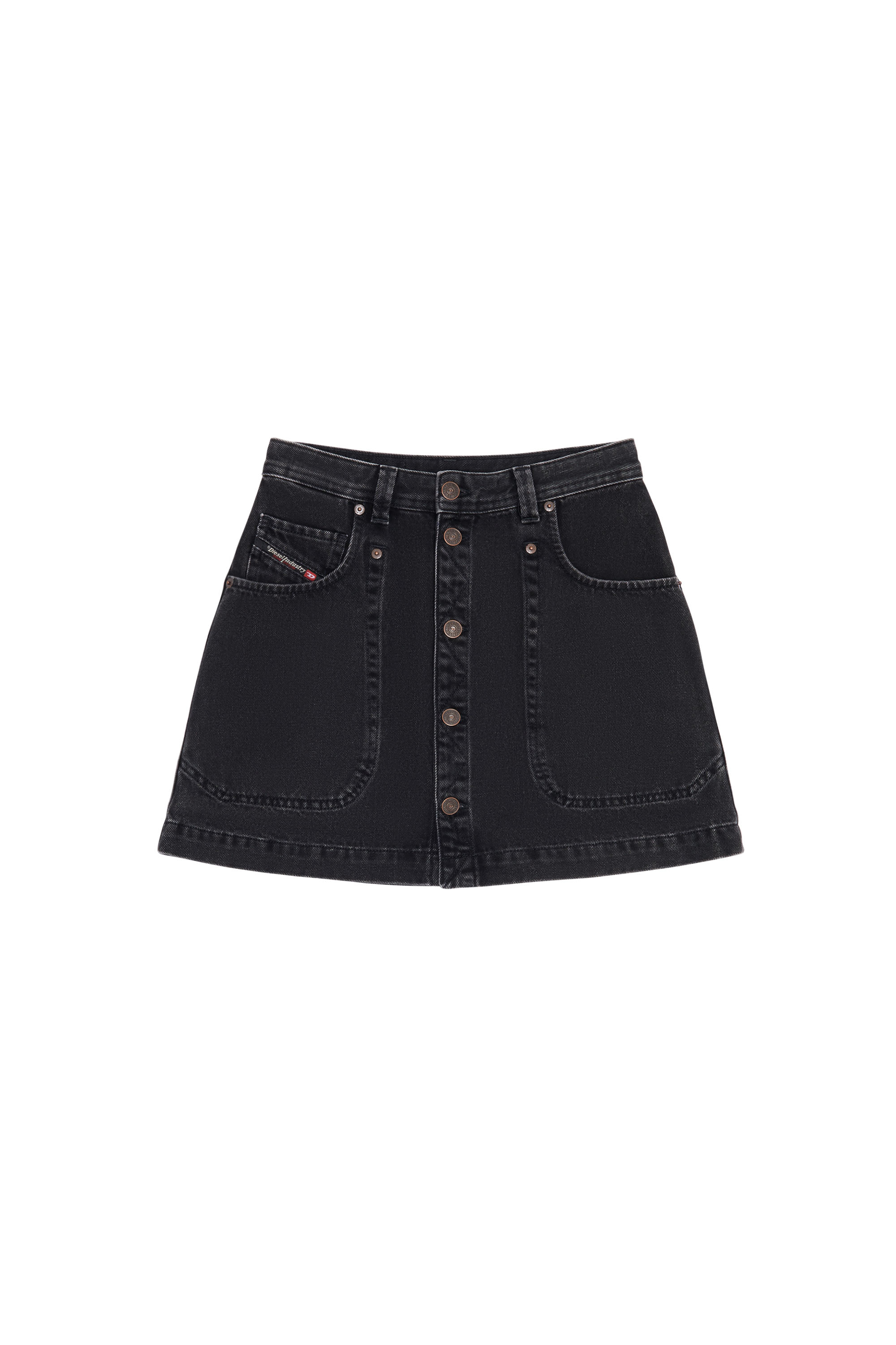 Diesel - DE-ALBUS A-LINE SKIRT, Black/Dark grey - Image 3