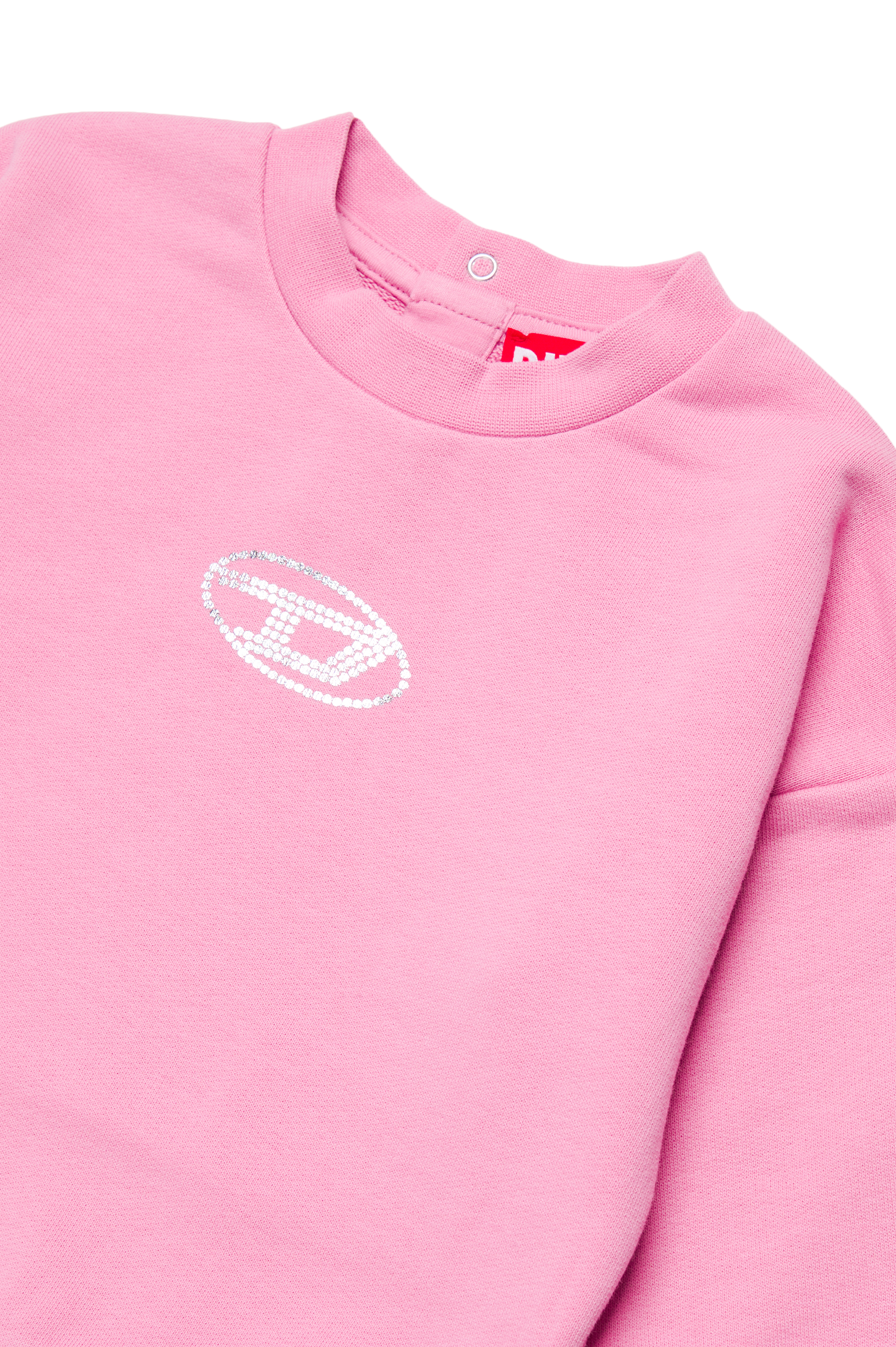 Diesel - STILTYB, Femme Sweat-shirt avec logo Oval D en cristal in Rose - Image 3