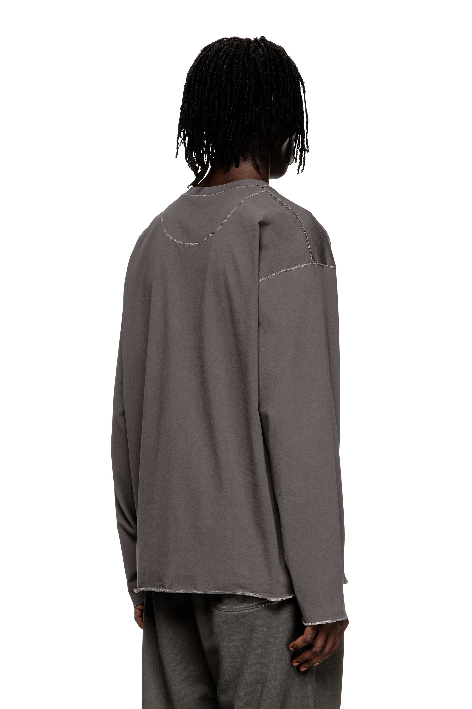 Diesel - T-CRAHOR-BOXT-LS-T1, T-shirt en coton Homme in Gris - 4