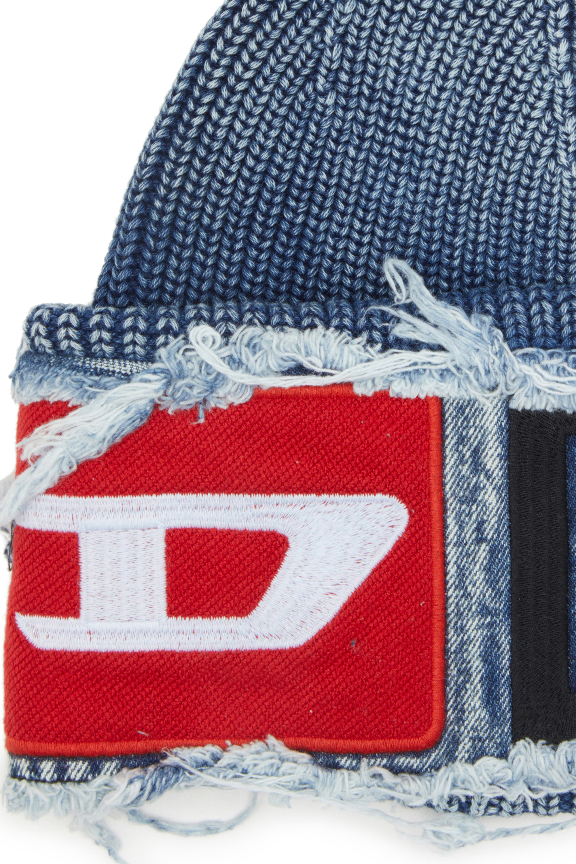Diesel - K-FROK, Bonnet effet denim avec détail d'empiècement audacieux Mixte in Bleu - 3