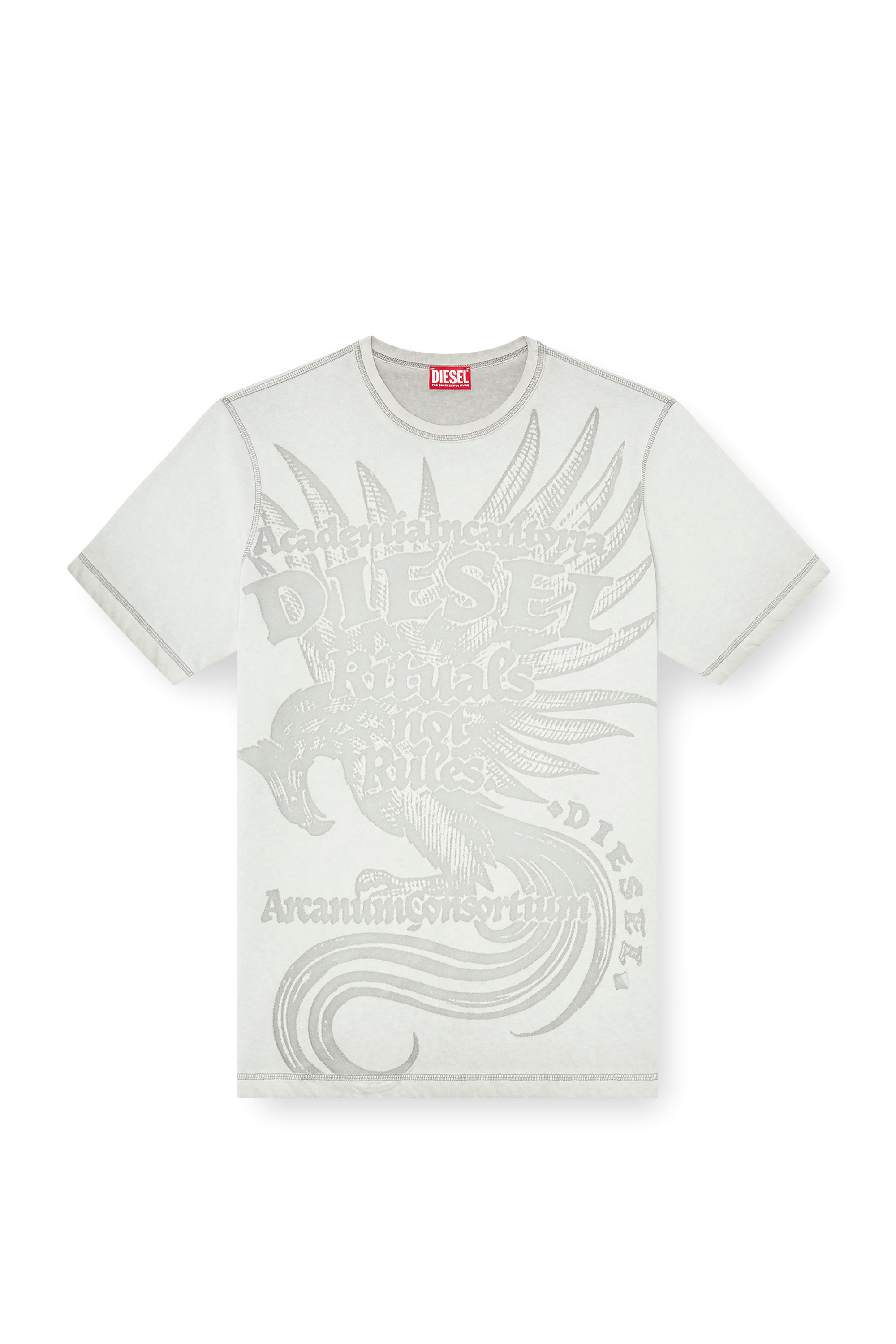 Diesel - T-RAWJUST-AA1, T-shirt en jersey avec motif emboss&eacute; Homme in Gris - 3
