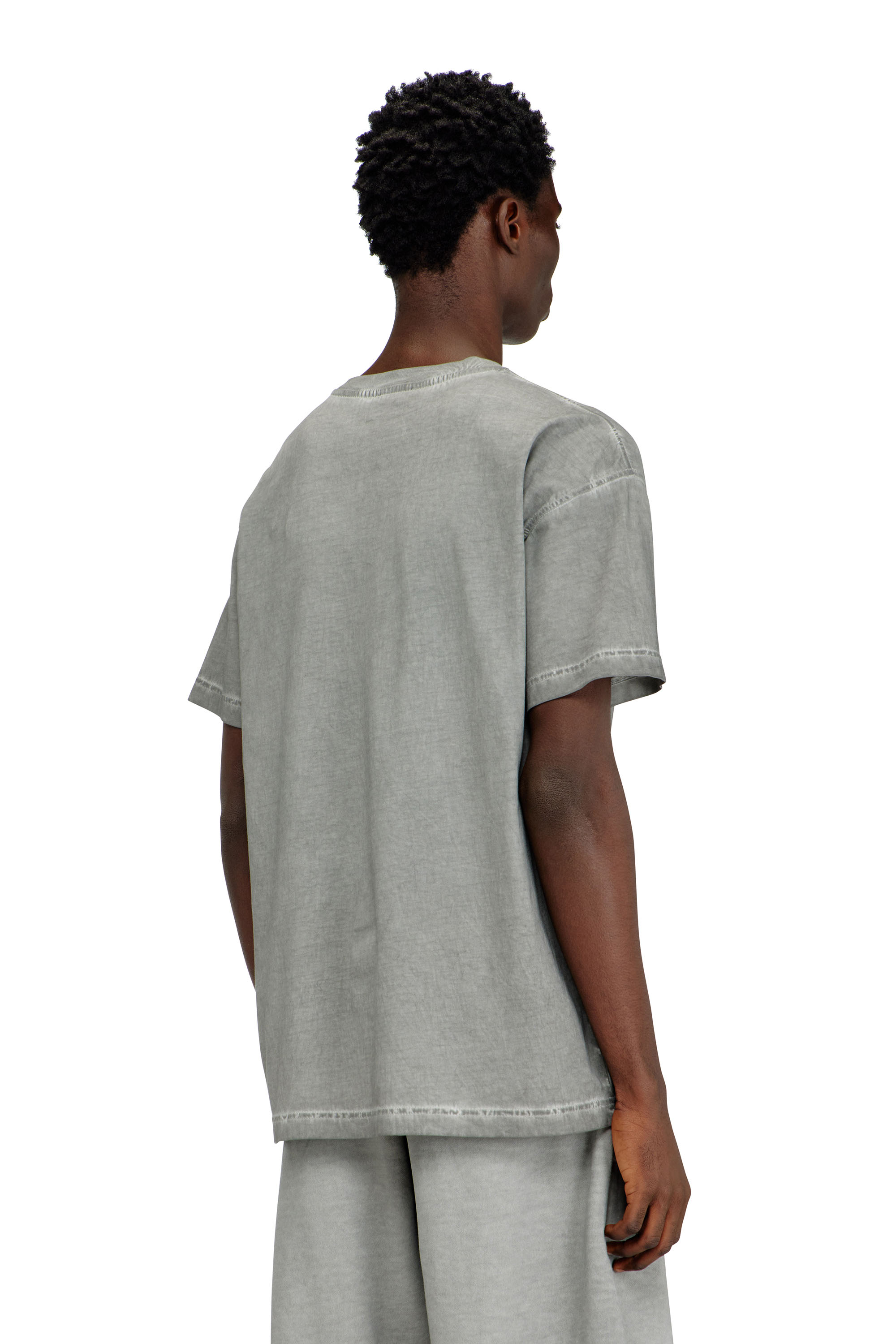 Diesel - T-NORM-T7, T-shirt en coton &agrave; col rond avec imprim&eacute; Homme in Gris - 4