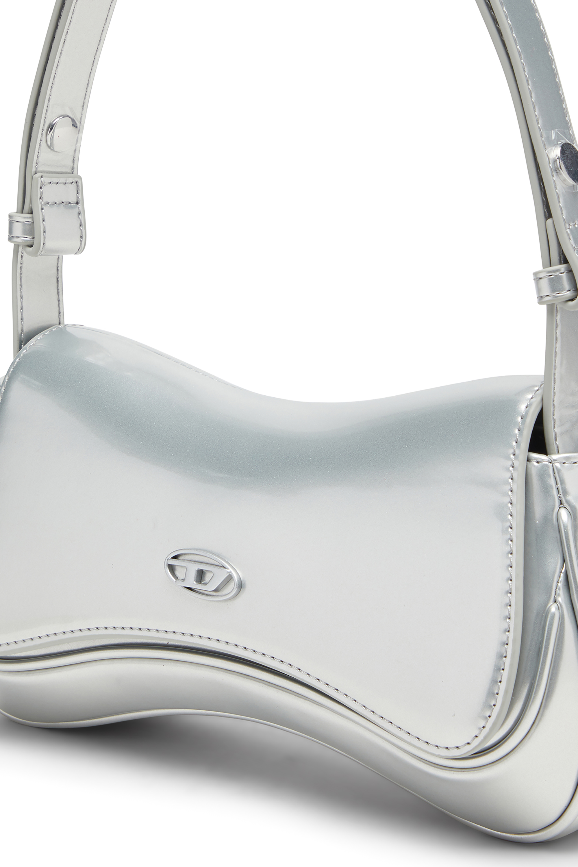 Diesel - PLAY CLUTCH, Play-Clutch en PU métallique Femme in Gris argenté - 5