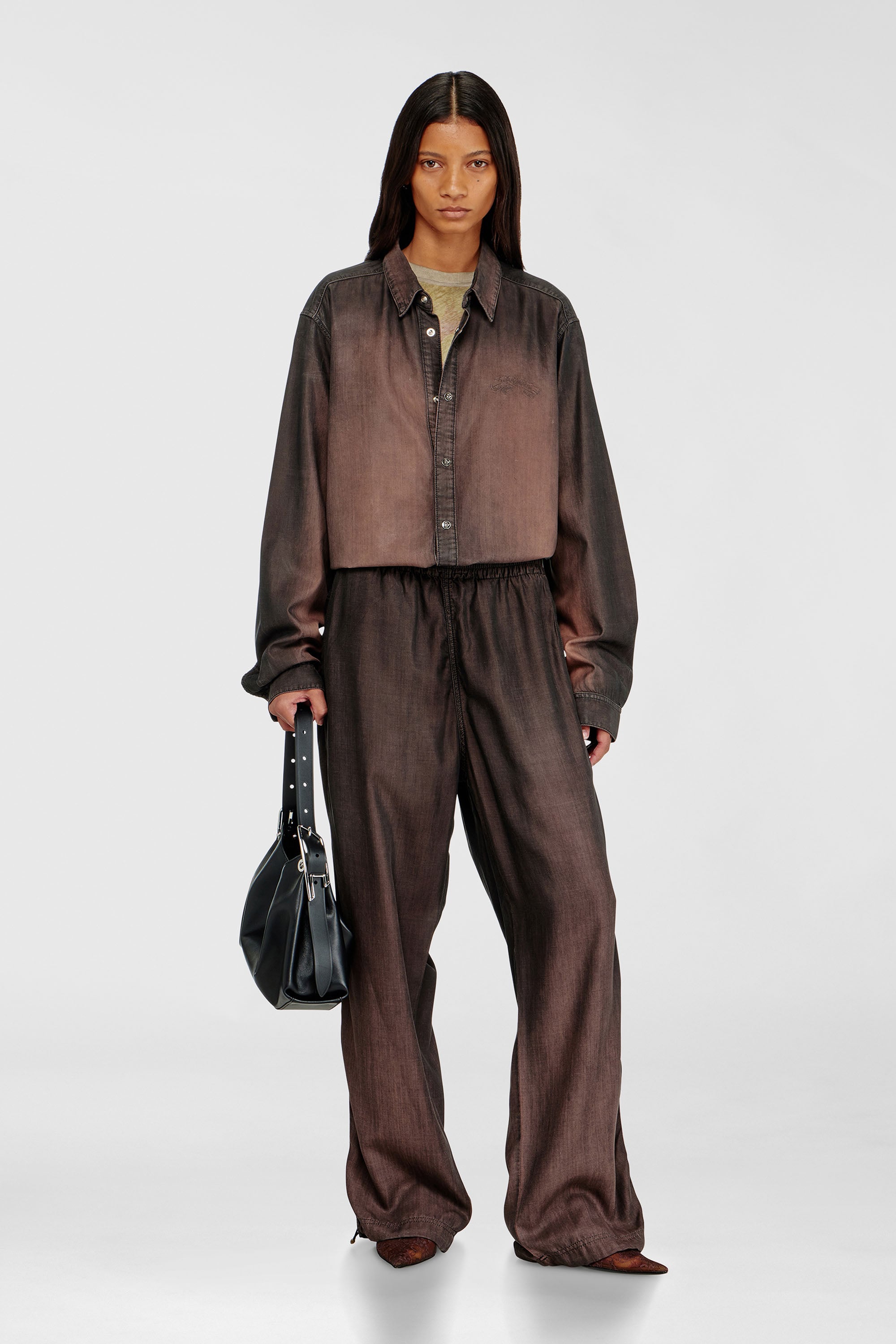 Diesel - Relaxed Jeans D-Roder 068YF Mixte, Marron Fonc&eacute; - Image 1