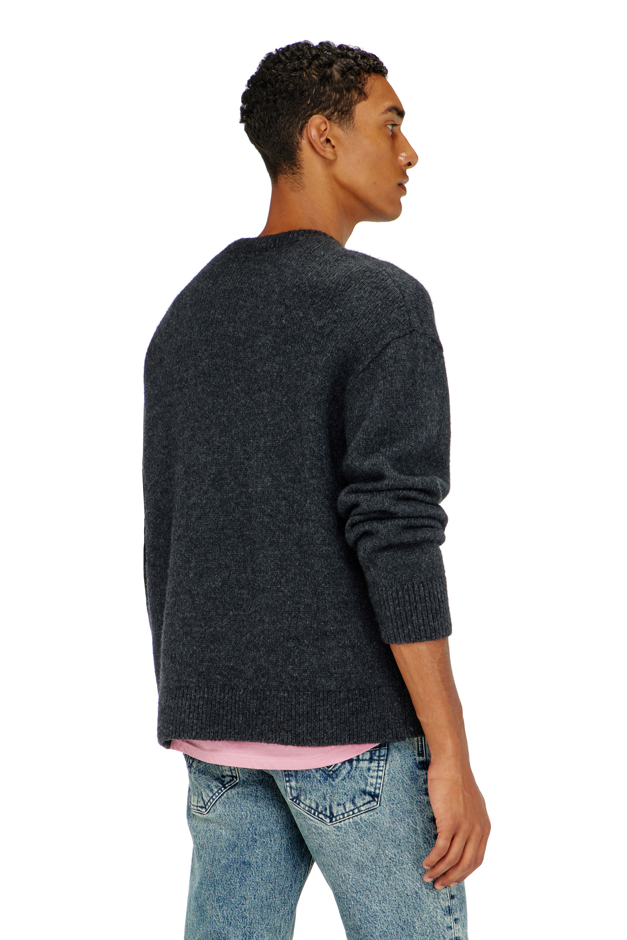 Diesel - K-AREESO, Pull en m&eacute;lange de laine et alpaga Homme in Noir - 4