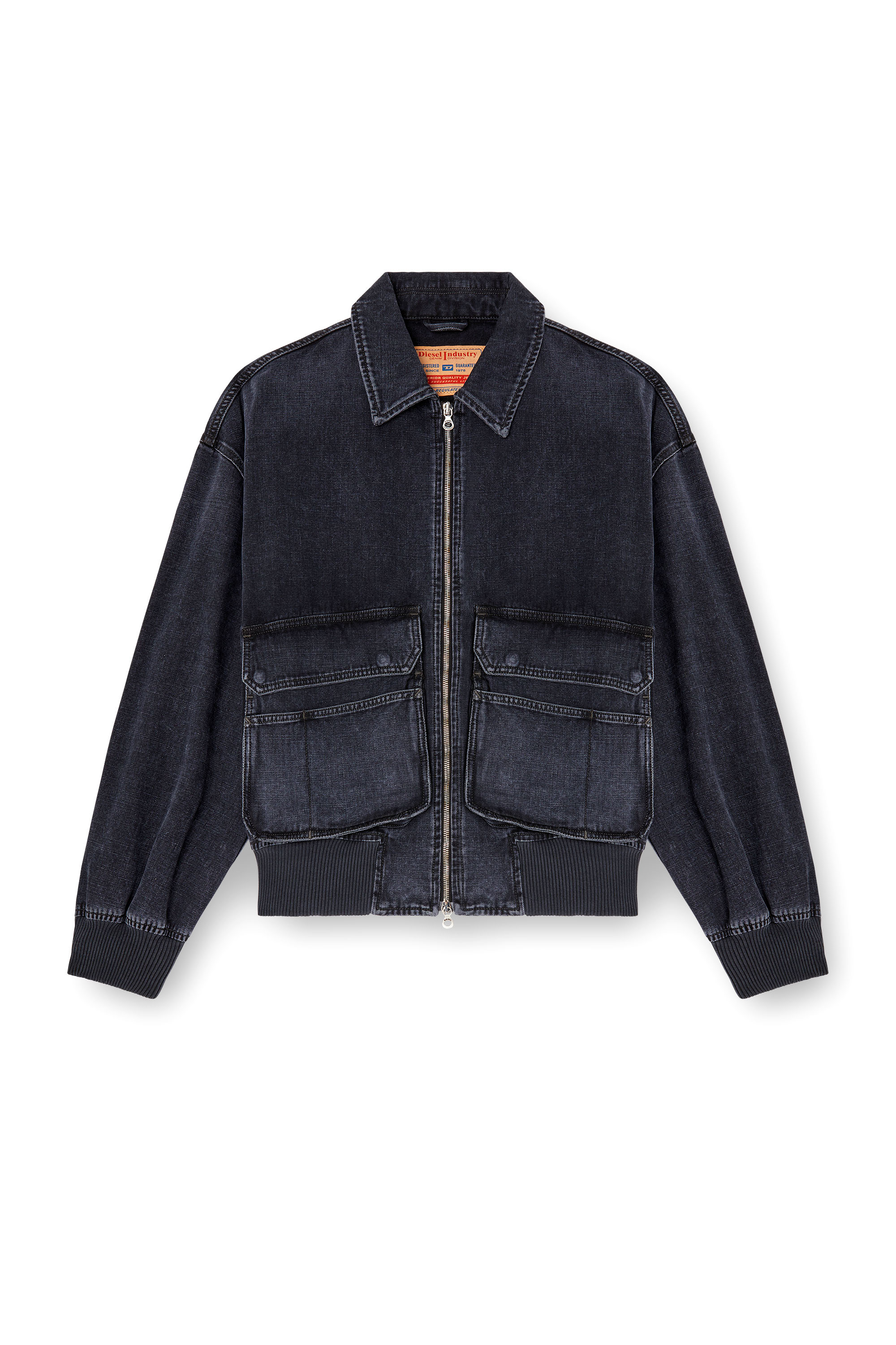 Diesel - D-KURZ, Unisex's Jacket in batavia-weave denim in Black - 3