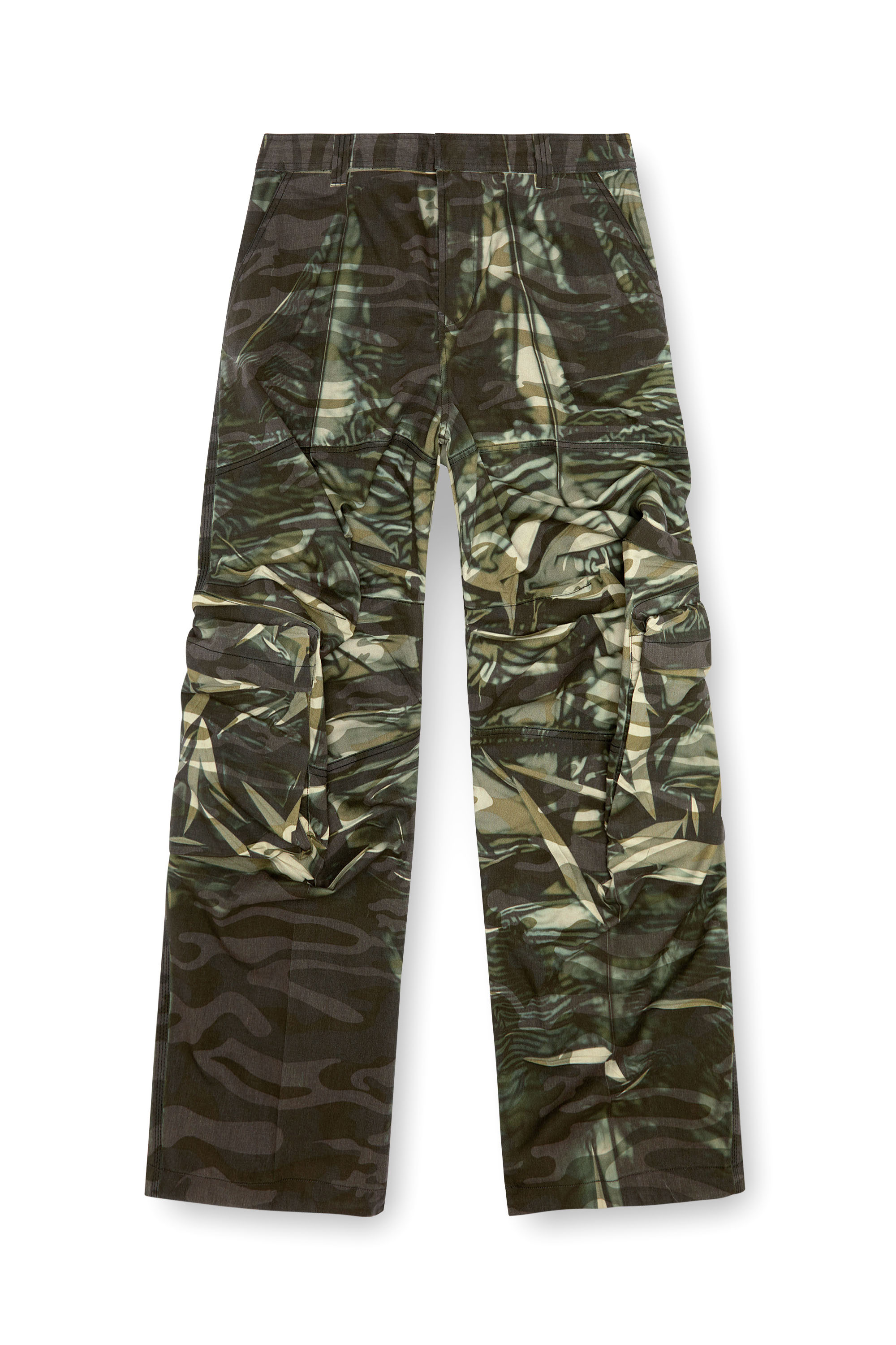 Diesel - P-ARNE, Pantalon cargo camouflage avec imprimé froissé Homme in Vert - 3