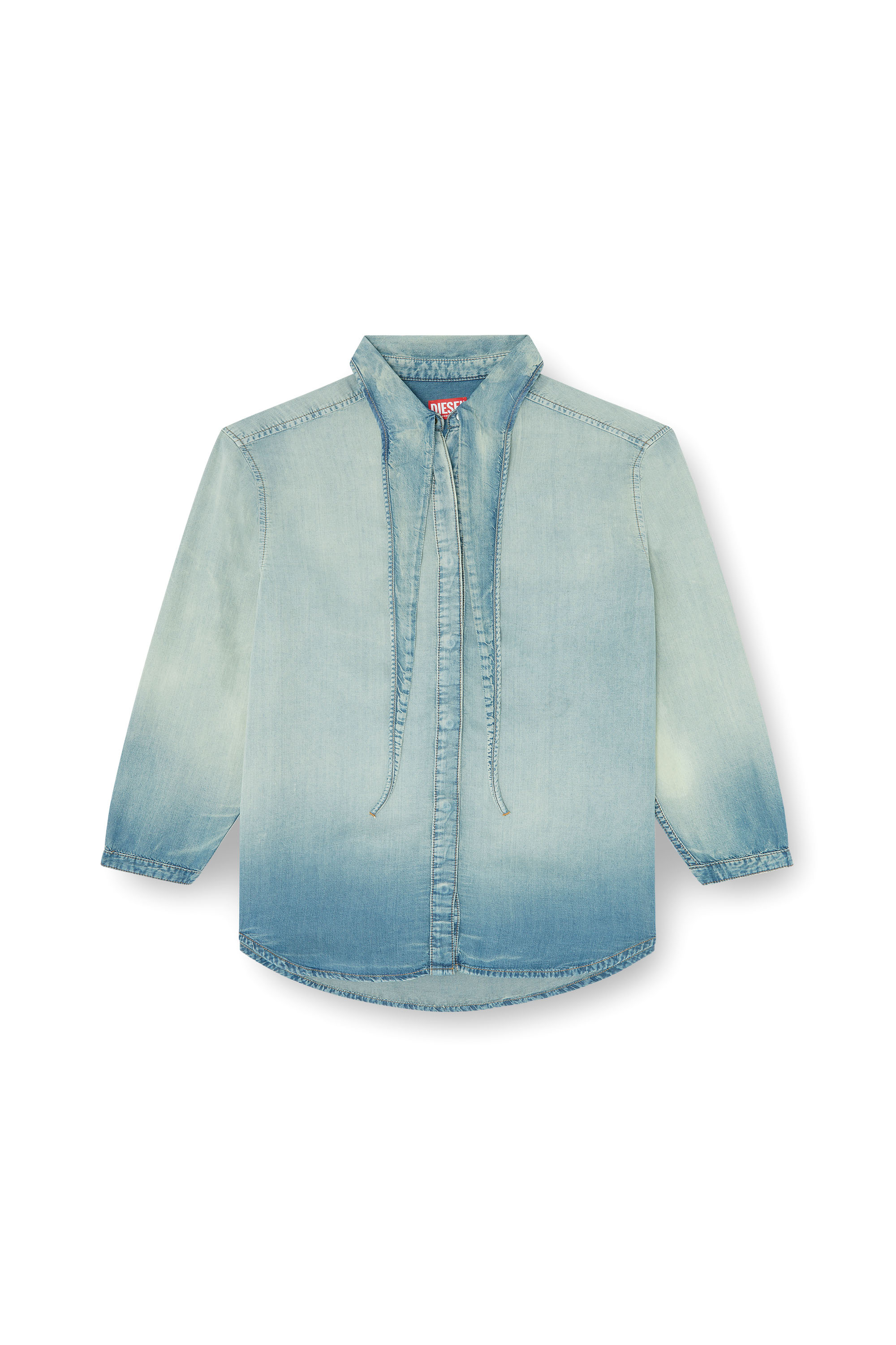 Diesel - DE-ARVEN-S1, Chemise en denim fluide marbr&eacute; Femme in Bleu - 2