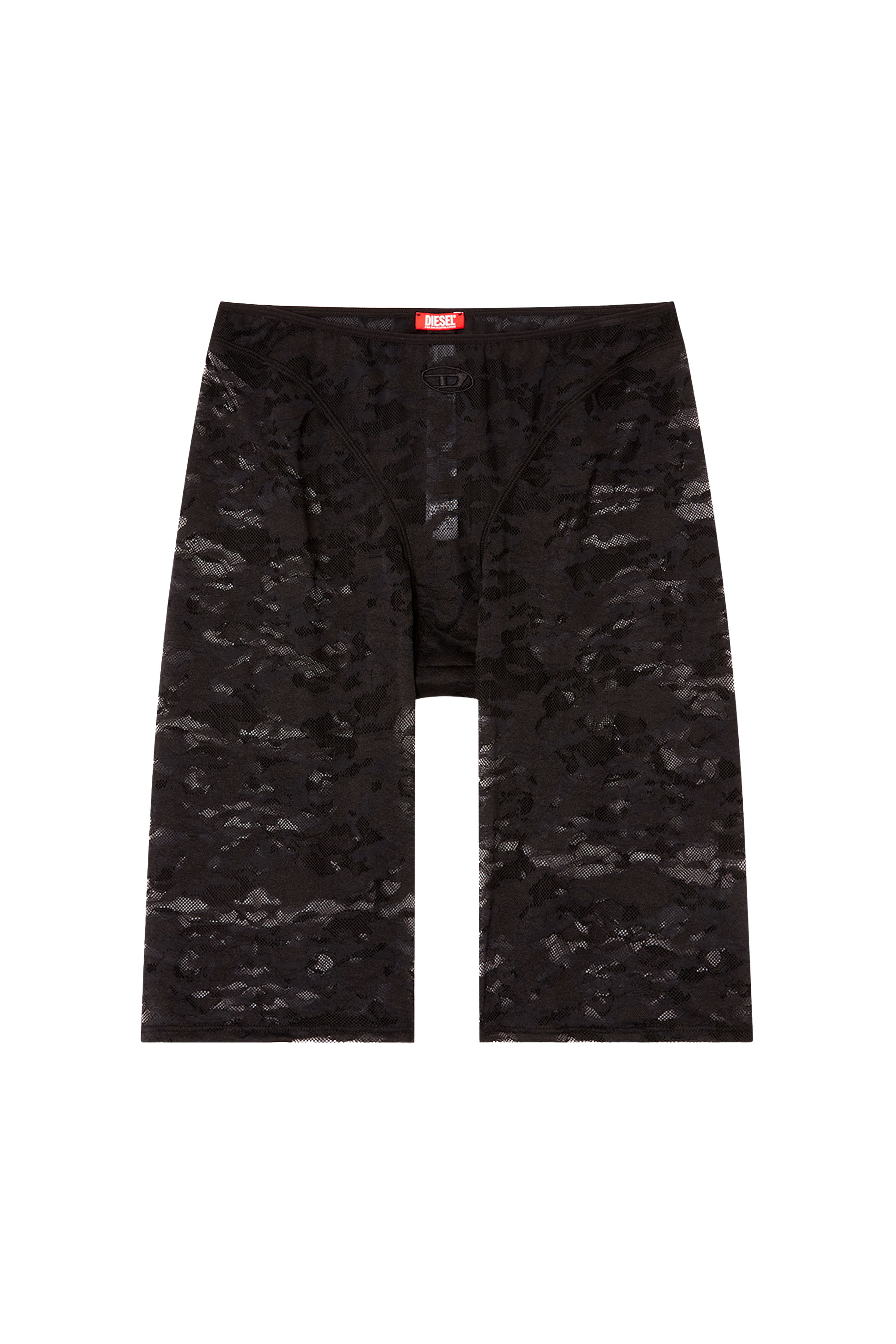 Diesel - KENDRA-UTLT, Short de cyclisme en dentelle camouflage avec détails de lingerie Femme in Noir - 4