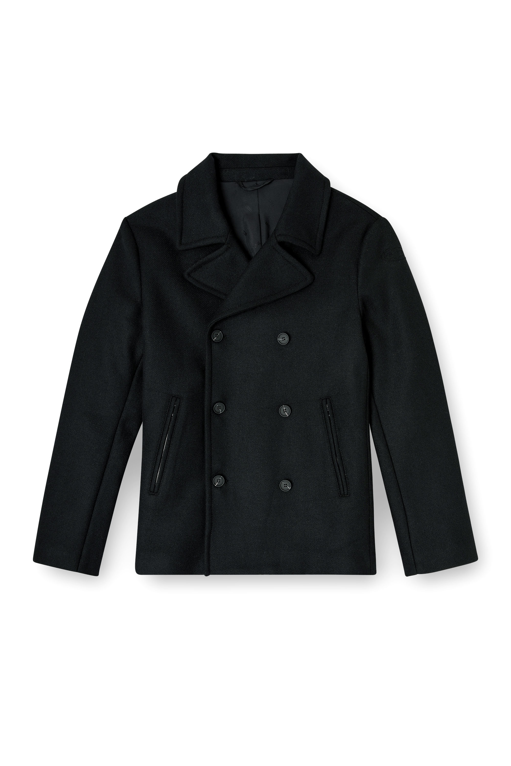 Diesel - W-HALEY-WRD, Caban en m&eacute;lange de laine feutr&eacute;e Homme in Noir - 2