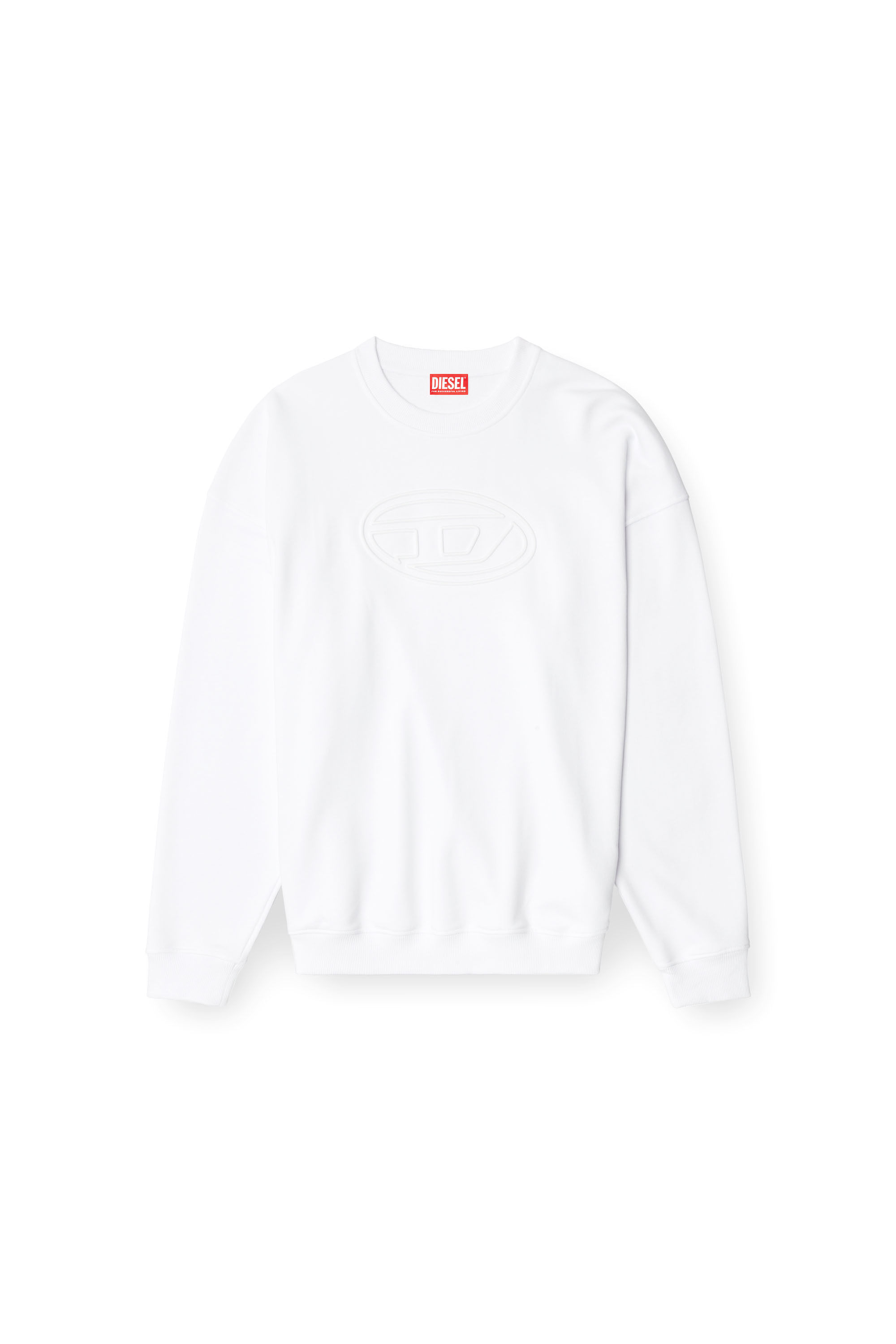 Diesel - S-MART-BIGOVAL, Sweat-shirt avec Oval D embossé Homme in Blanc - 2