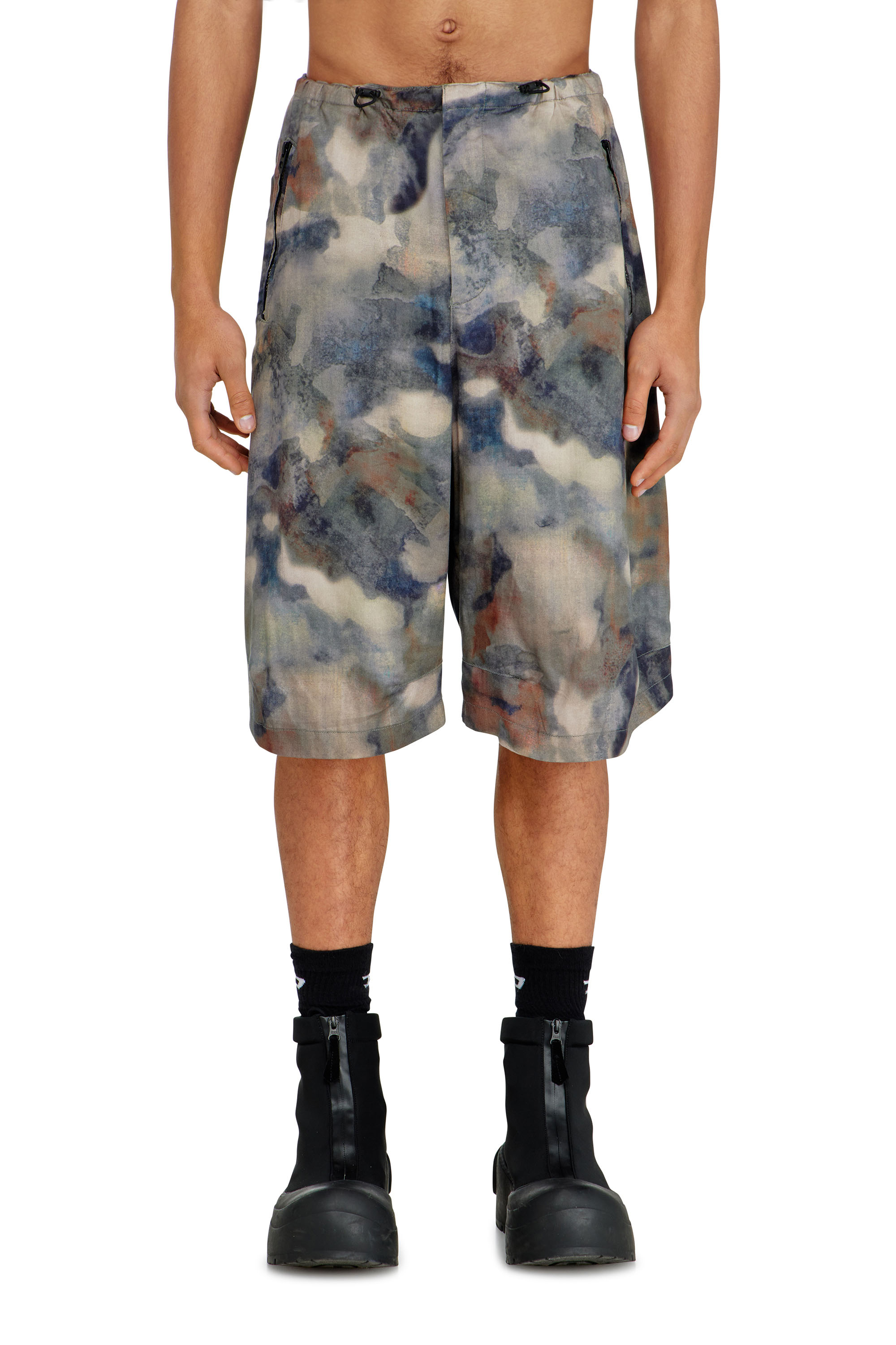 Diesel - P-STITCH-SHORT-TKBZ, Bermuda fluides &agrave; imprim&eacute; camouflage int&eacute;gral Homme in Polychrome - 3