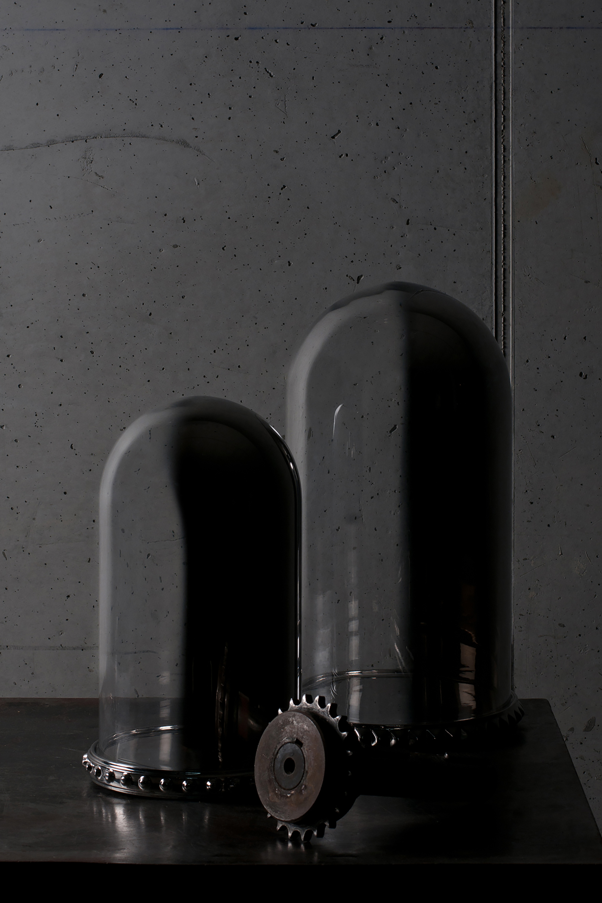 Diesel - 10943 GHOST SHELL, Unisex's Large glass dome with porcelain plate in Silver - 4