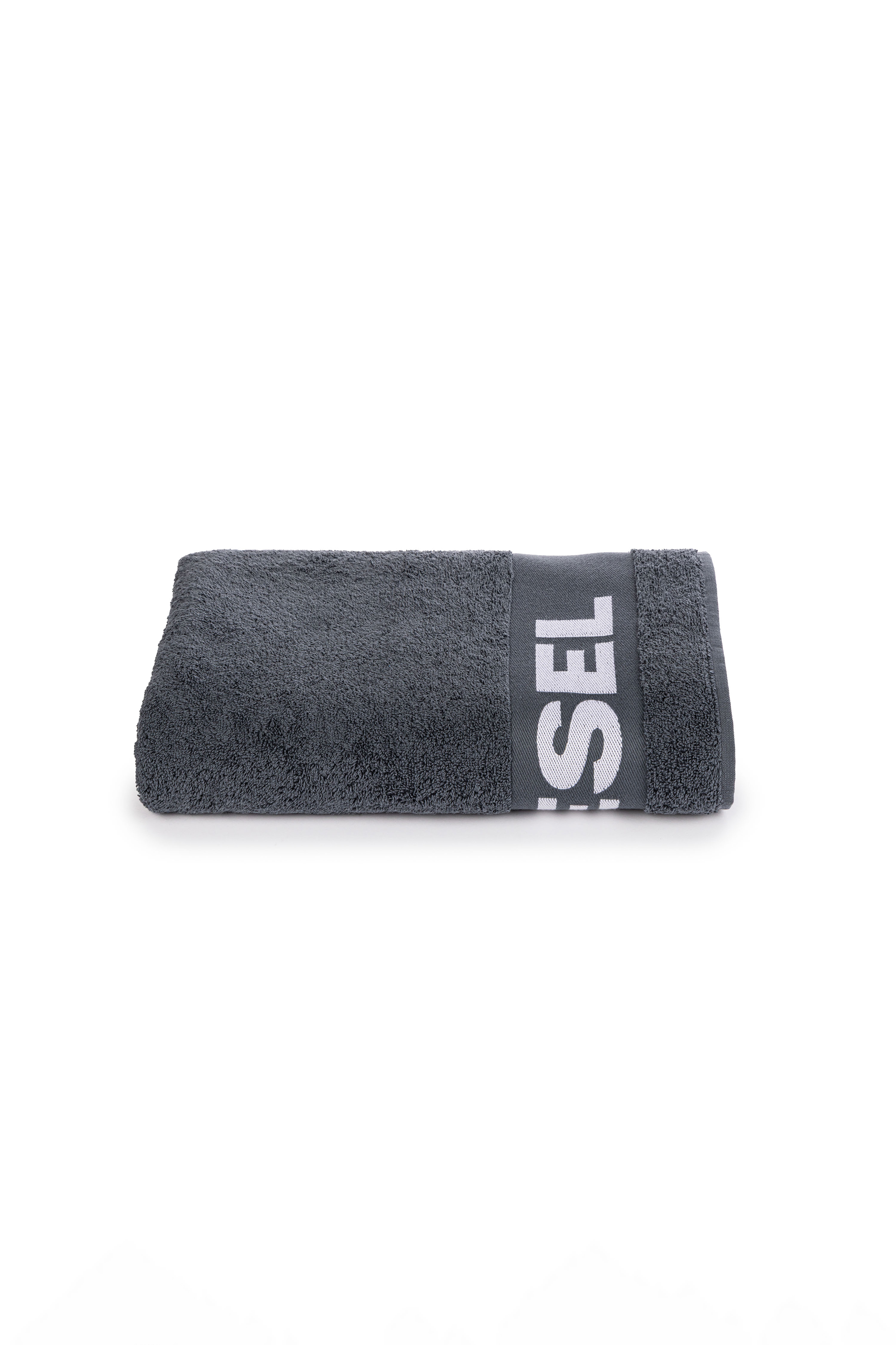 Diesel - 1015211 LOGO-COTTON TOWEL 100X180 GREY, Serviette en Éponge de Coton avec Logo Mixte in Gris - 1