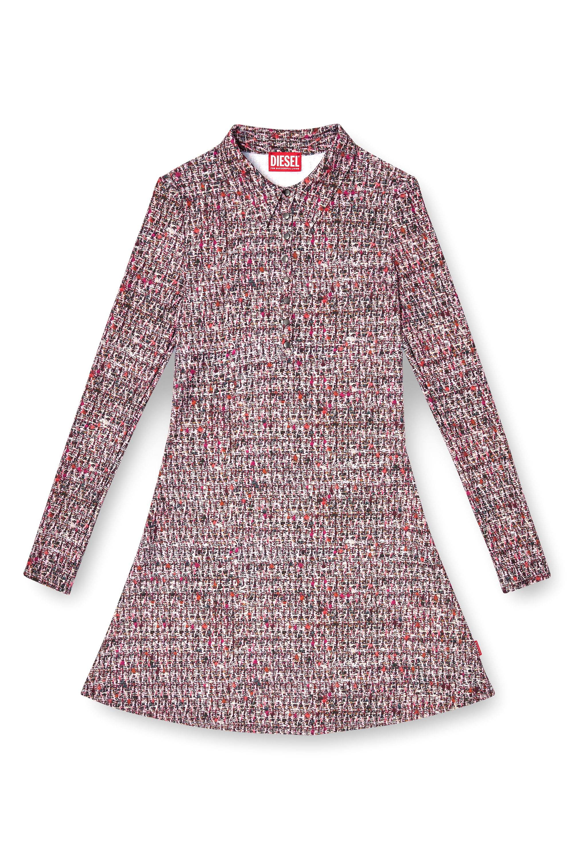 Diesel - D-POLYNA, Robe en Lycra avec imprimé bouclé Femme in Rose - 3