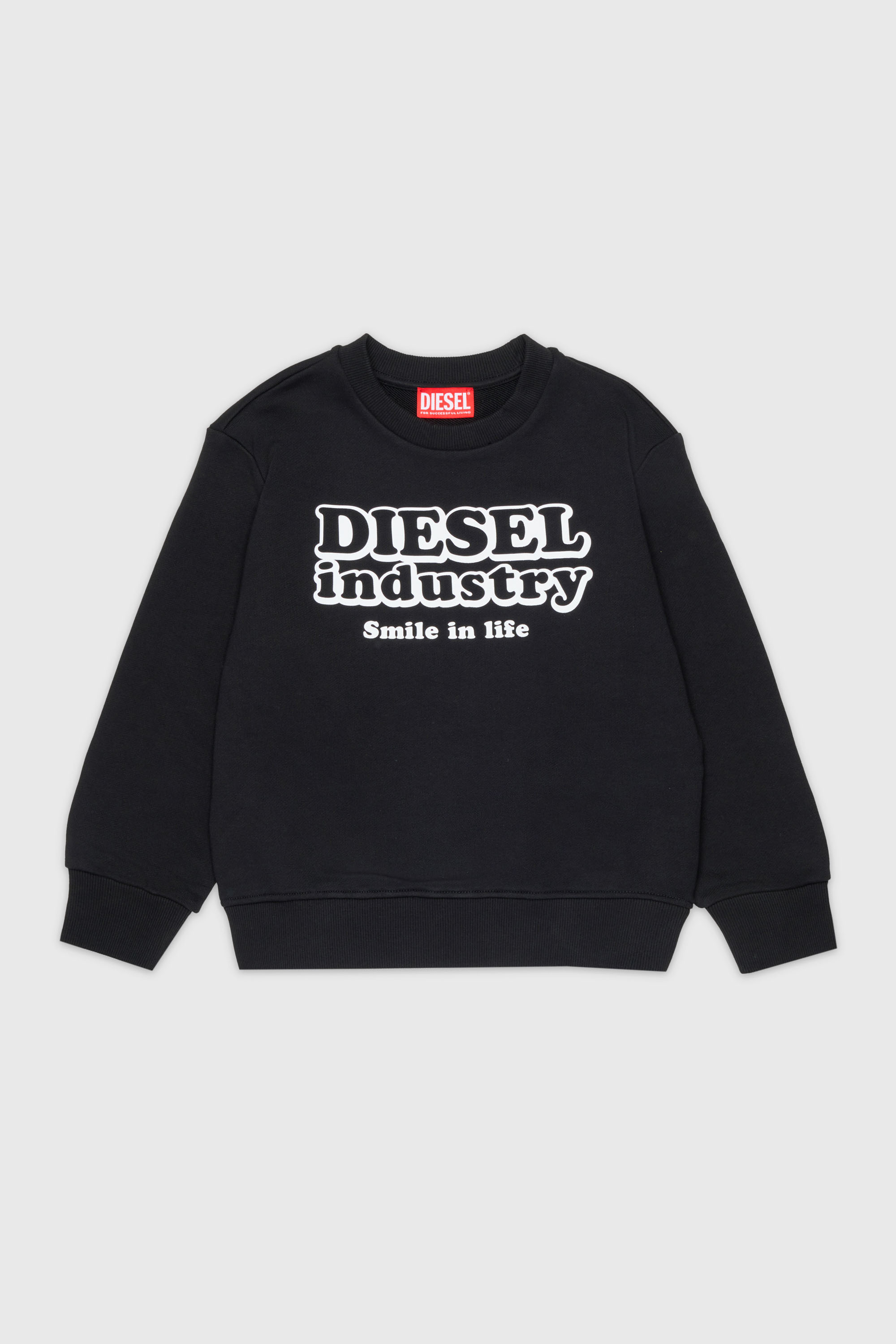 Diesel - SLODIM OVER, Sweat-shirt avec imprim&eacute; Diesel Industry Homme in Noir - 1