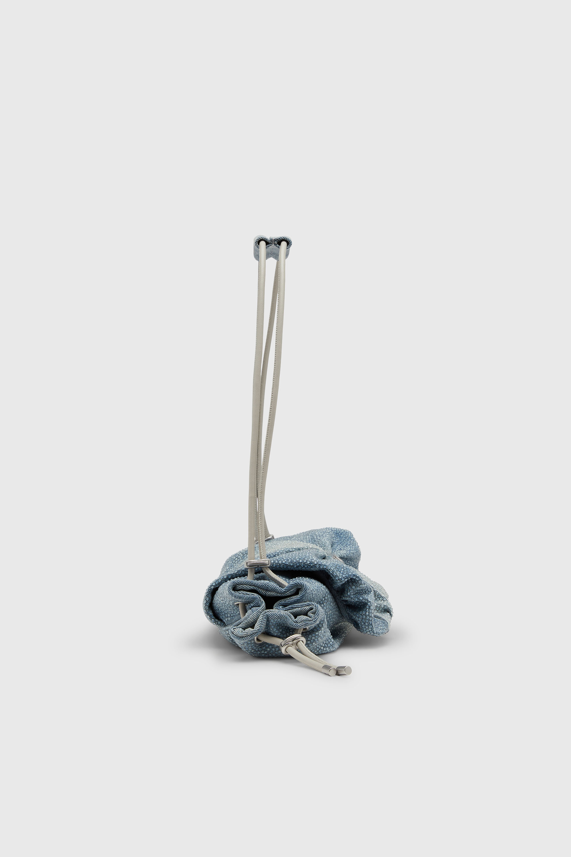 Diesel - SCRUNCH-D SHOULDER S, Scrunch-D - Sac &eacute;paule en denim avec cristaux transparents Femme in Bleu - 5