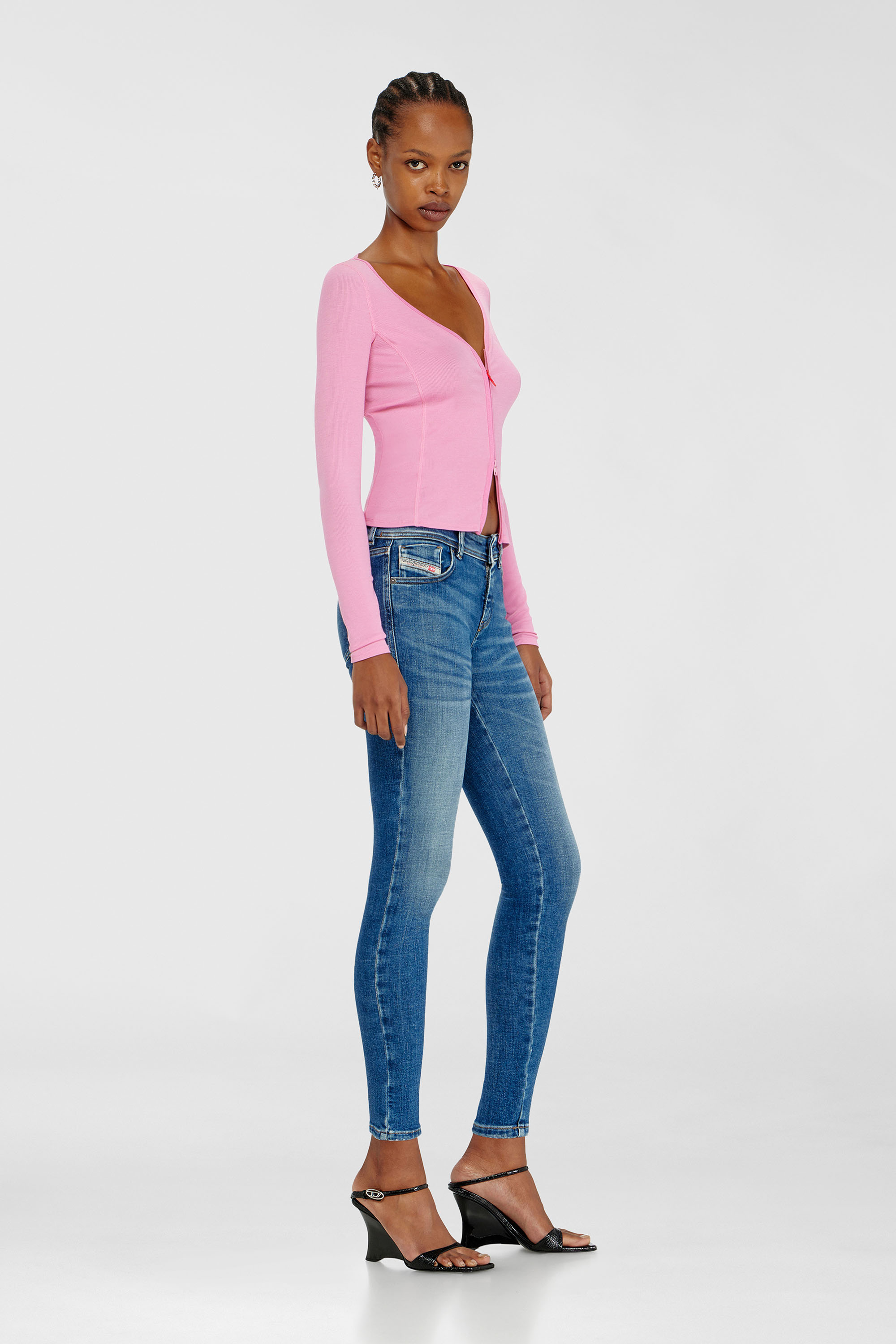 Diesel - Skinny Jeans 2017 Slandy 09P71 Femme, Bleu moyen - Image 2